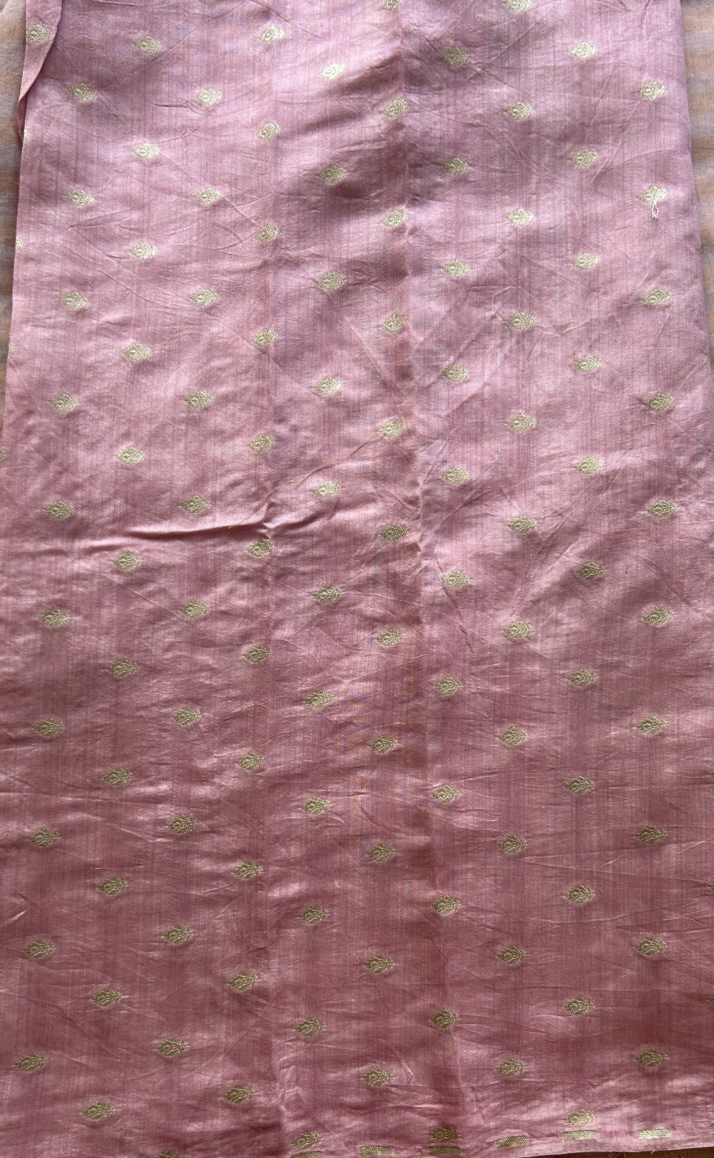 Tissue Organza Designer Saree Light Pink colored Saree Paired with a Thread border. - Sampradaya Designer Studio