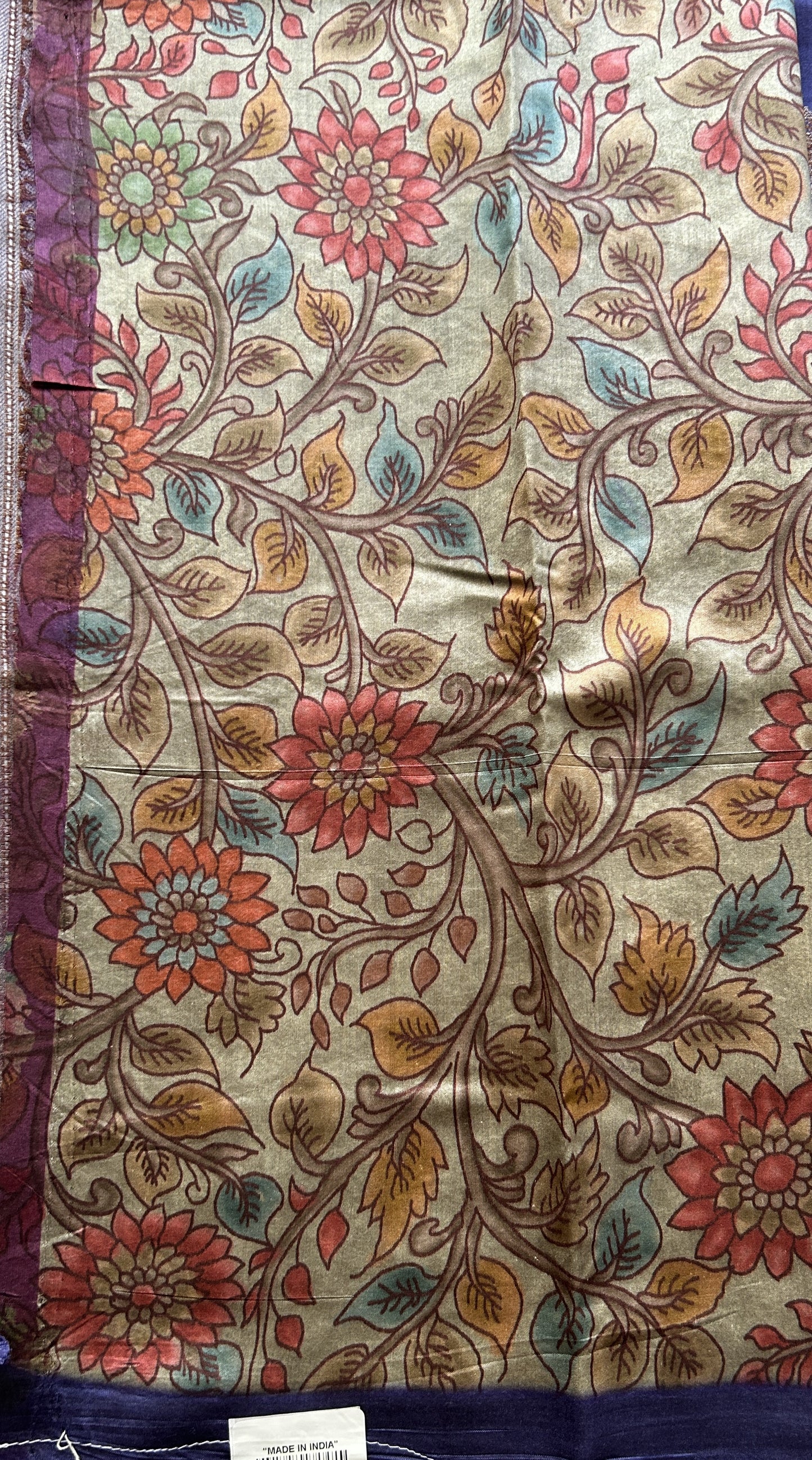 Chiniya Silk Saree Ink Blue Colored Elegantly Paired with a Zari Border. - Sampradaya Designer Studio