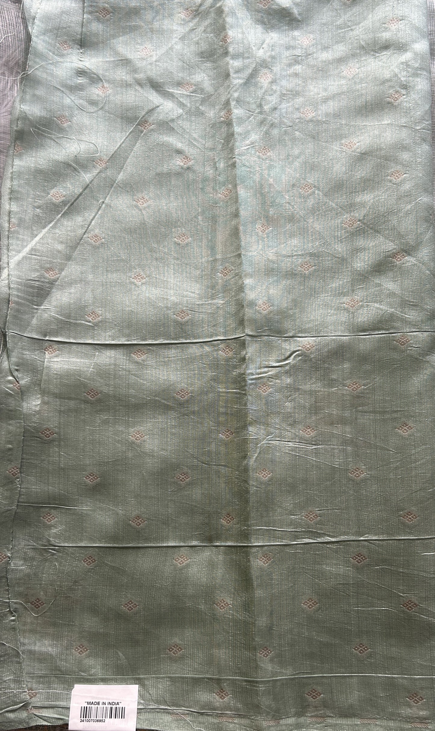 Silk kota Saree Light Green colored Elegantly Paired with a Thread Border. - Sampradaya Designer Studio