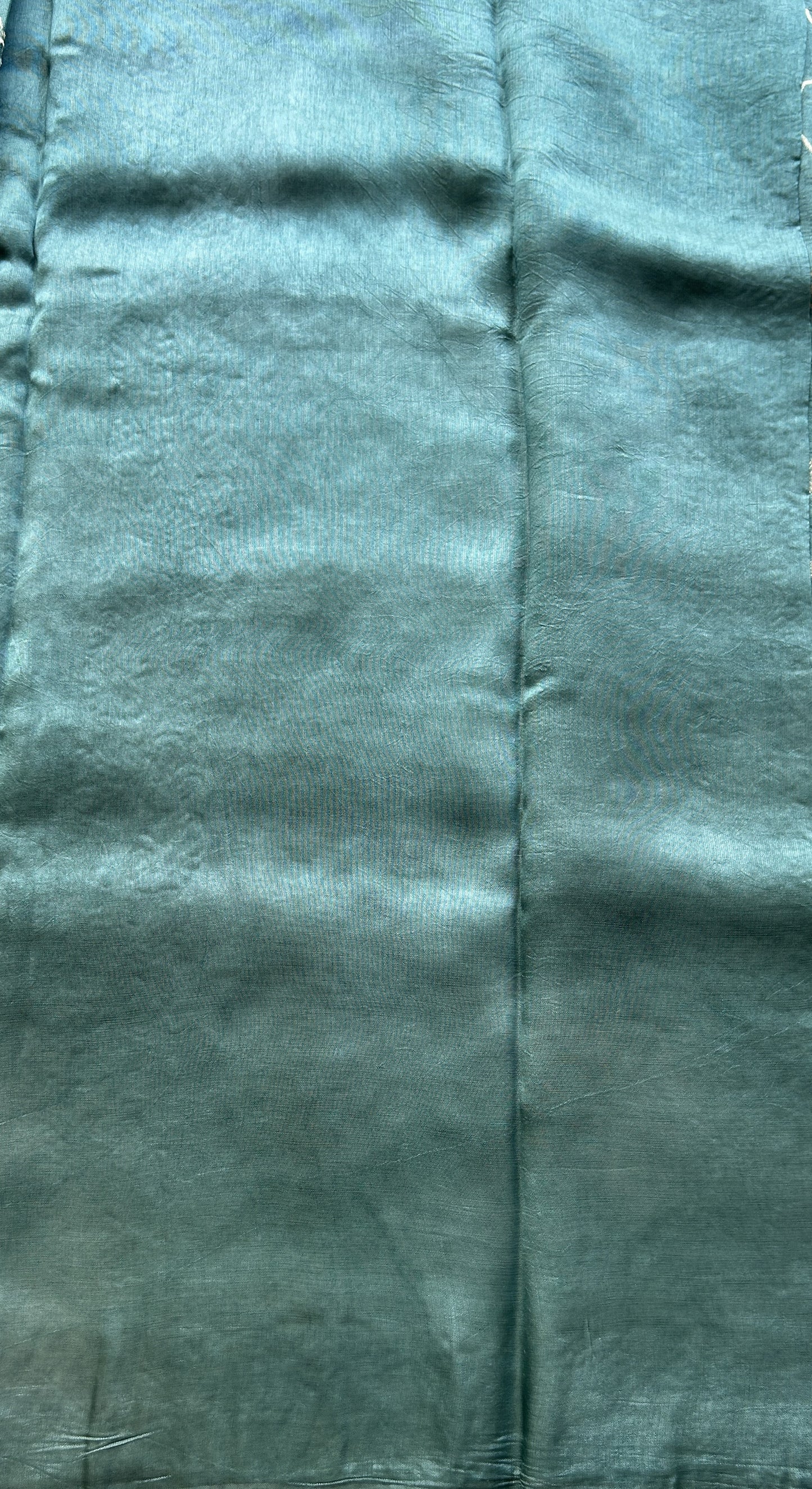 Banarasi Tussar Georgette Allover Saree Dusty Blue Colored Exquisite Zari Border. - Sampradaya Designer Studio