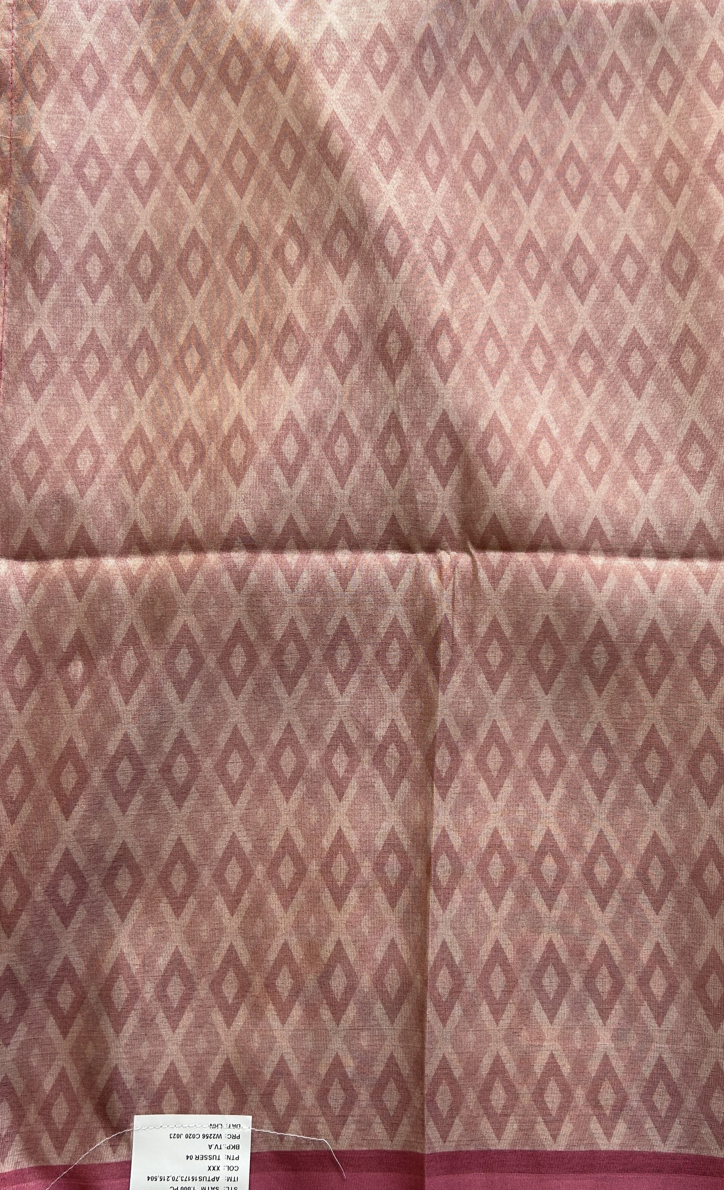 Semi Tussar Saree Baby Pink Colored complemented with a Zari Border. - Sampradaya Designer Studio
