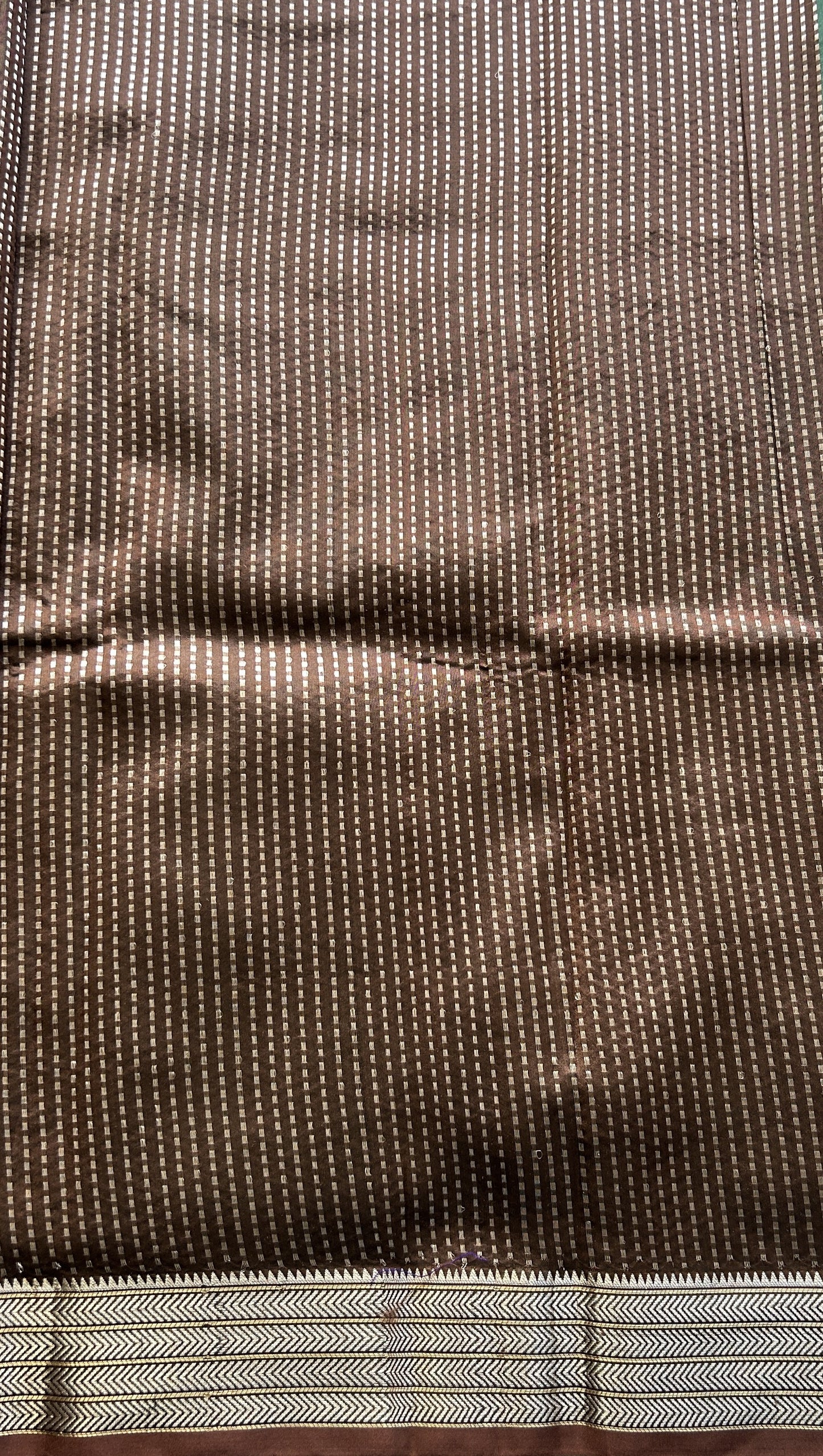 Banarasi Katan Silk Saree Sea Green Colored Elegantly Paired with a Zari border. - Sampradaya Designer Studio