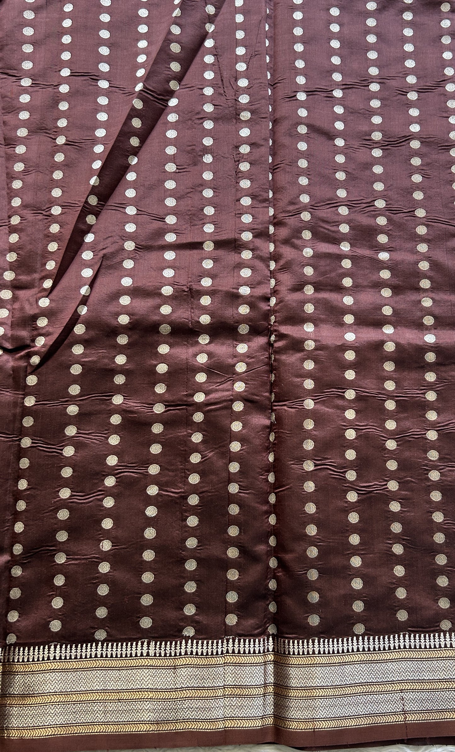 Banarasi Katan Silk Saree Ink Blue Colored Elegantly Paired with a Zari border. - Sampradaya Designer Studio