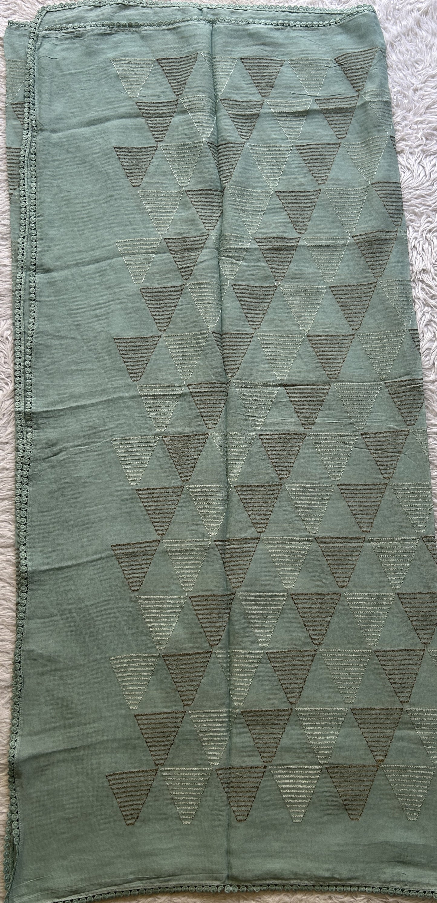 Tussar Silk Dress Material Sea Blue Colored Elegantly with a Borderless. - Sampradaya Designer Studio