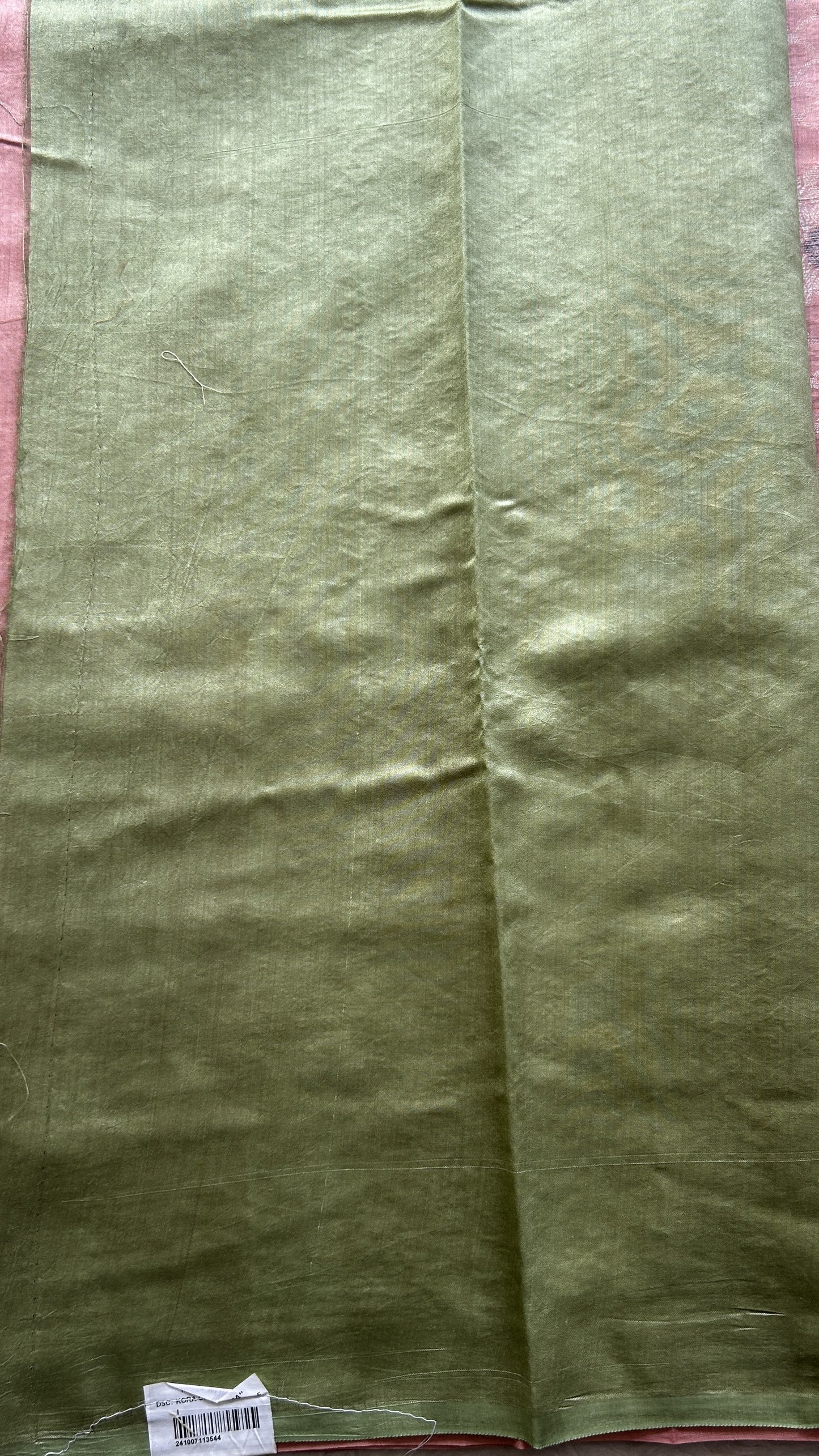 Chiniya Silk Saree Light Pink Colored Exquisite with a Zari Border. - Sampradaya Designer Studio