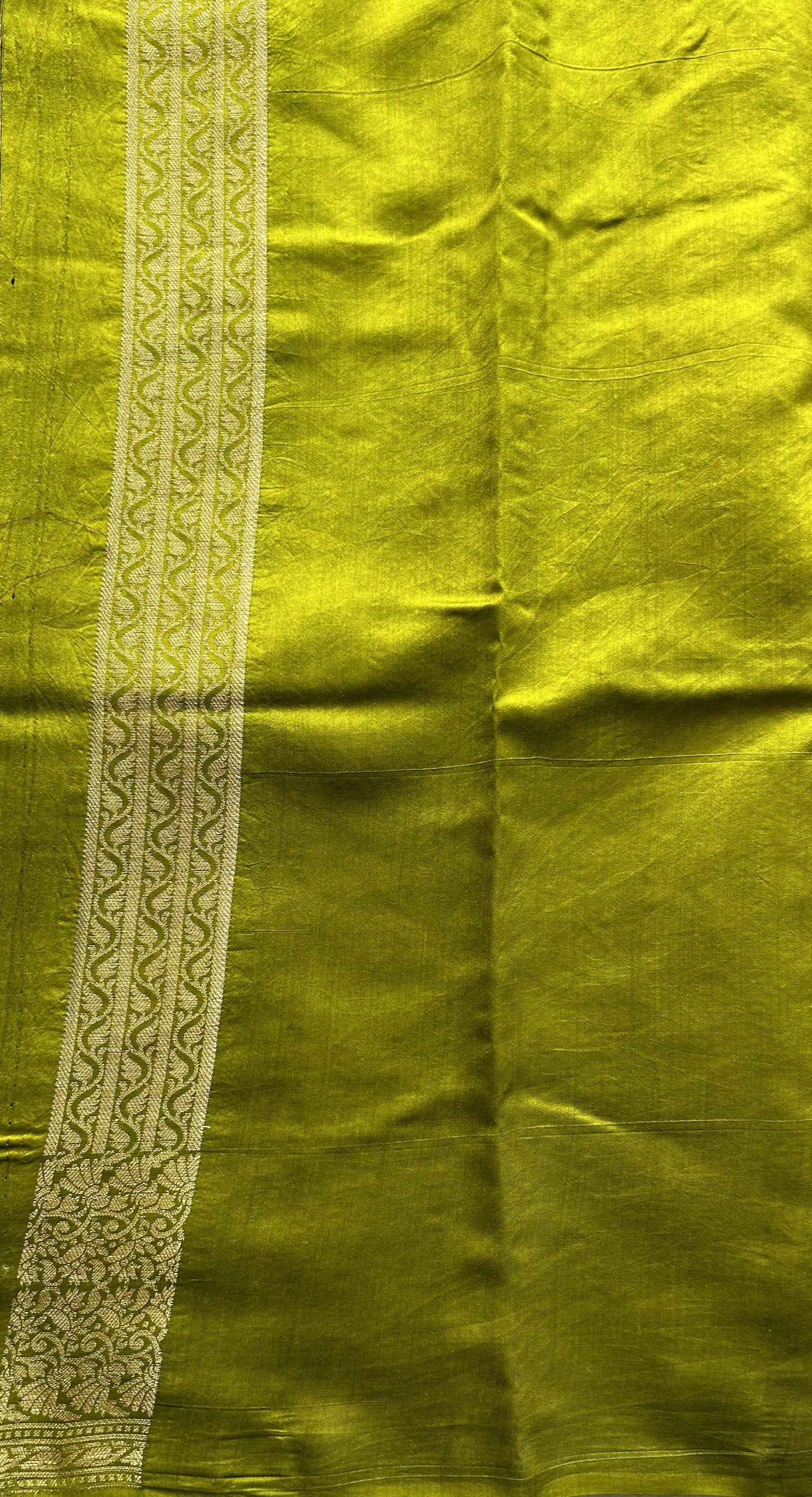 Chiniya Silk Saree Wine Colored Exquisite with a Zari Border. - Sampradaya Designer Studio