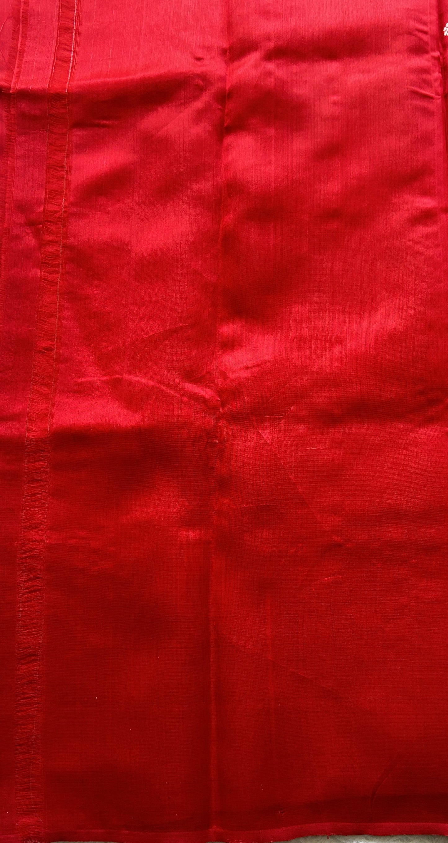 Chanderi Silk Saree Red color Elegantly Paired with a Zari border - Sampradaya Designer Studio
