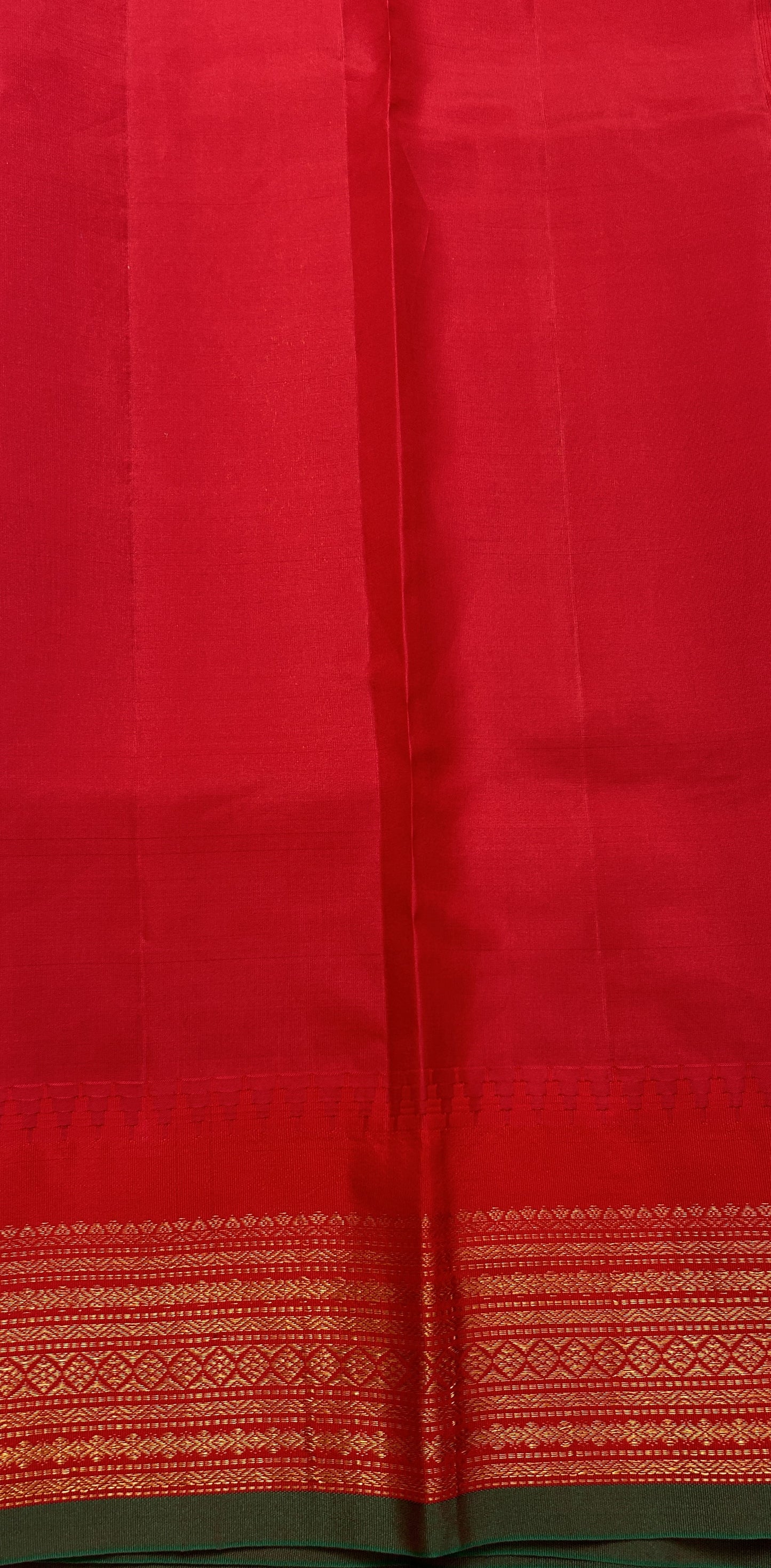 Gadwal Pattu Saree Lavender colored saree complemented with a Red Kanchi Border - Sampradaya Designer Studio