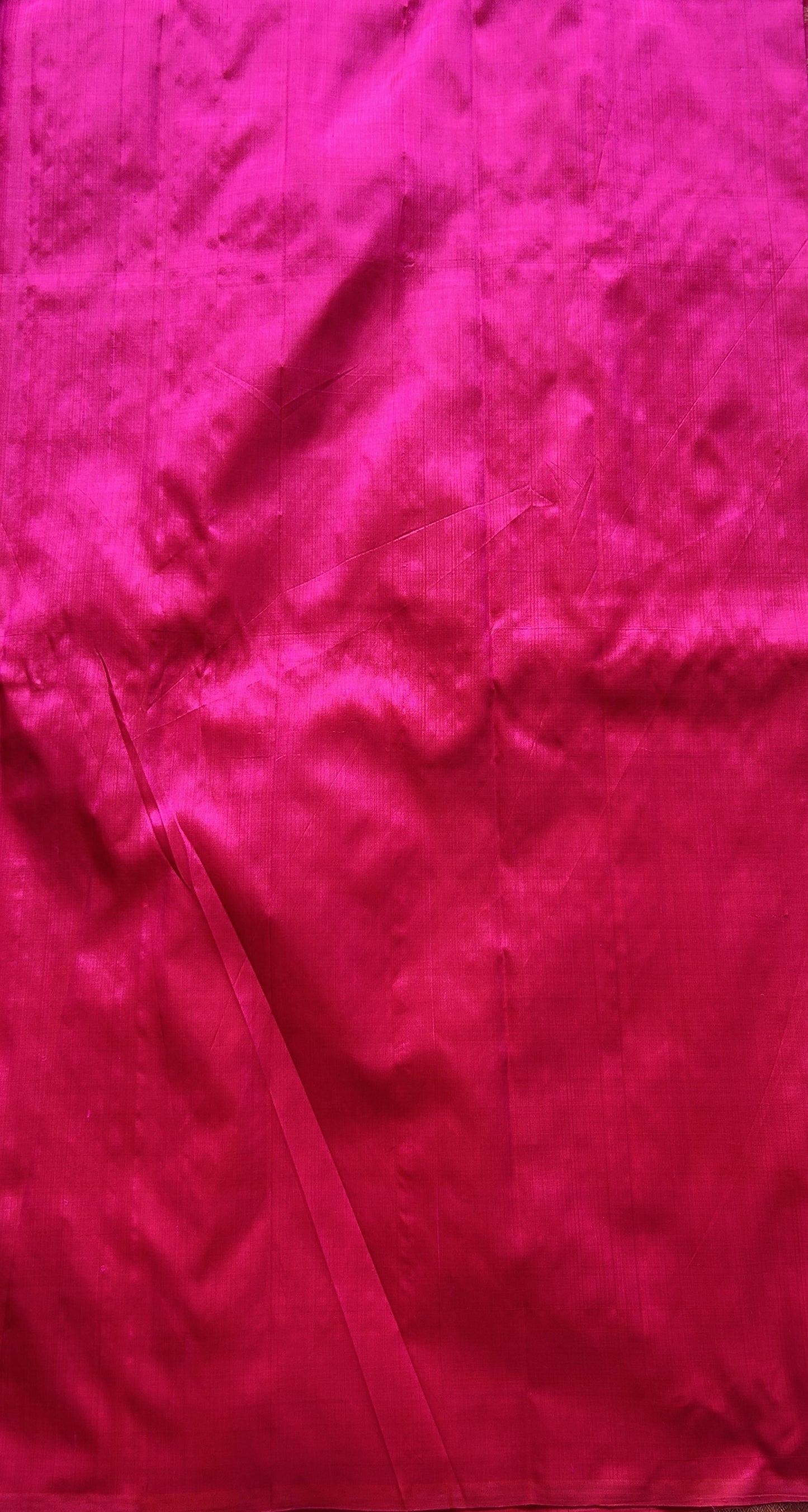 Banarasi Katan Silk Allover Saree Hot Pink Colored Elegantly Paired with a Zari border. - Sampradaya Designer Studio