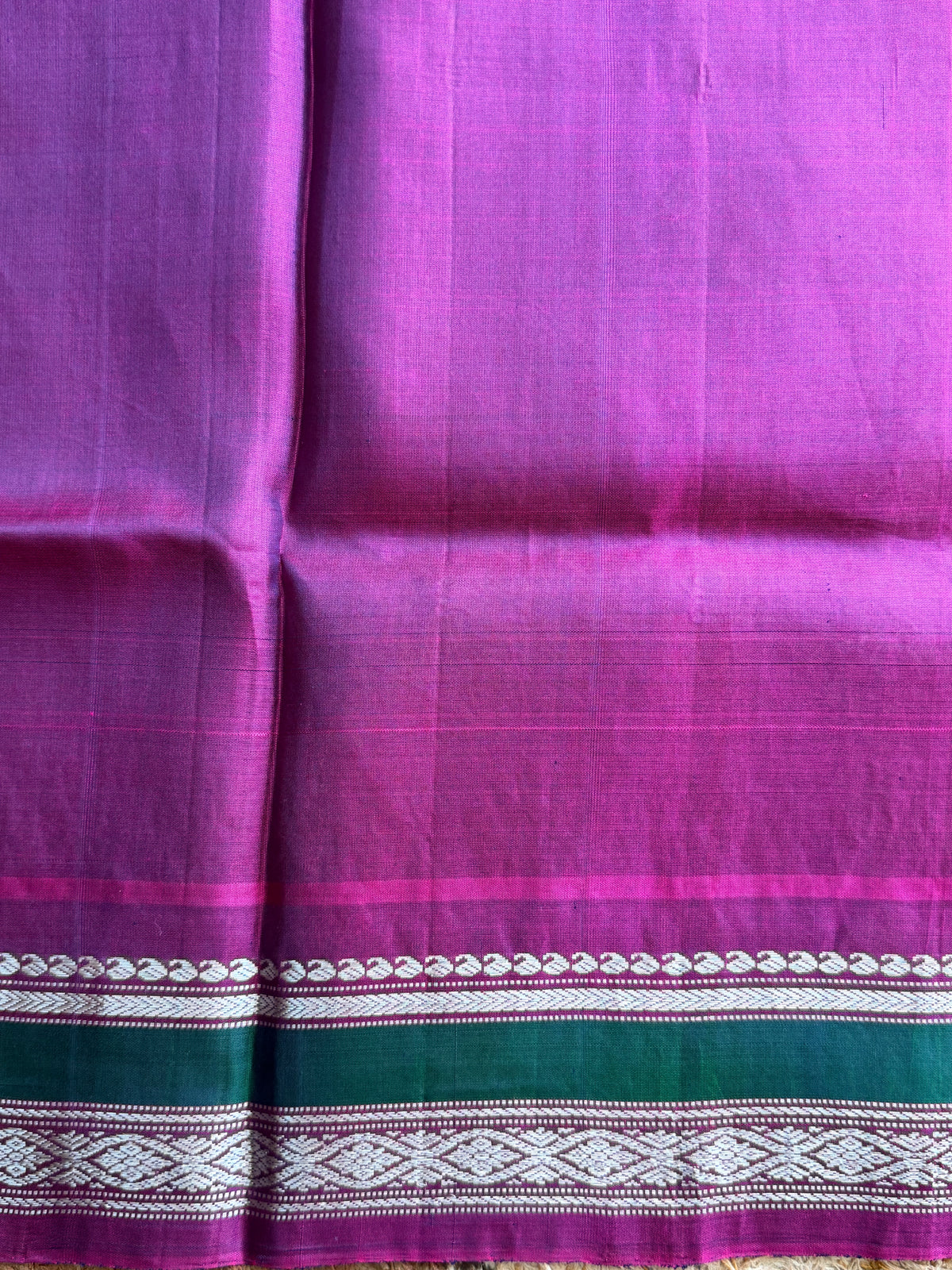 Sea Green Gadwal Silk Saree with Gold Zari Border — Pure Handloom | Silk Mark Certified