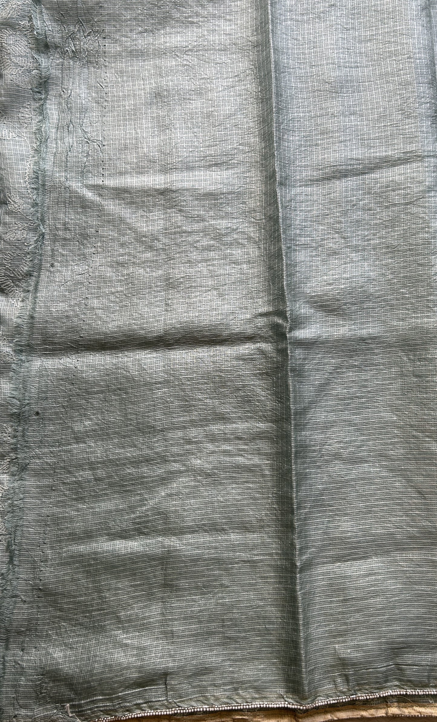 Silk kota Saree Light Sea Blue colored Elegantly Paired with a Borderless Saree. - Sampradaya Designer Studio