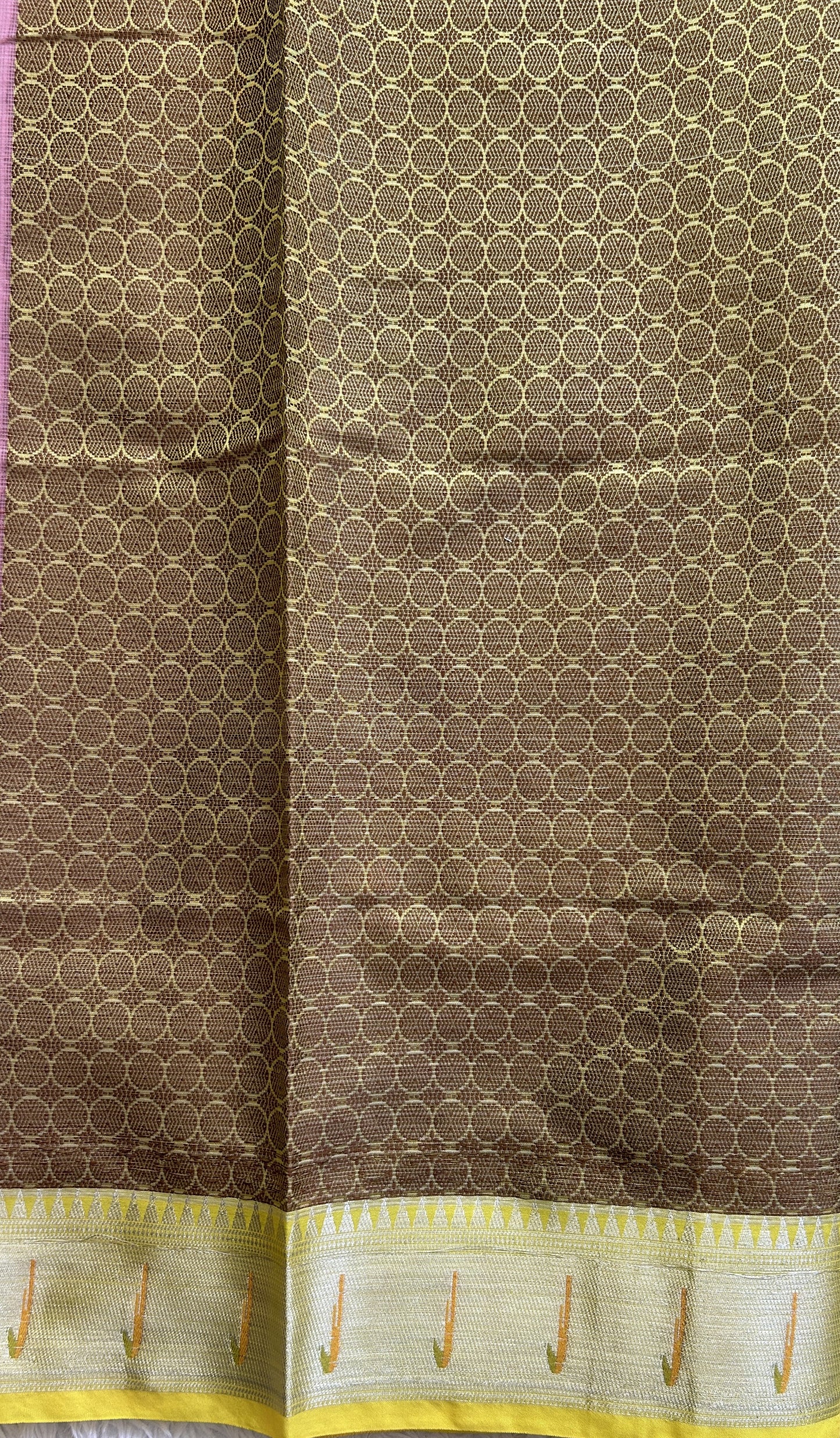 Cotton Kota Saree Baby Pink Colored Complemented with a Muniya Border. - Sampradaya Designer Studio