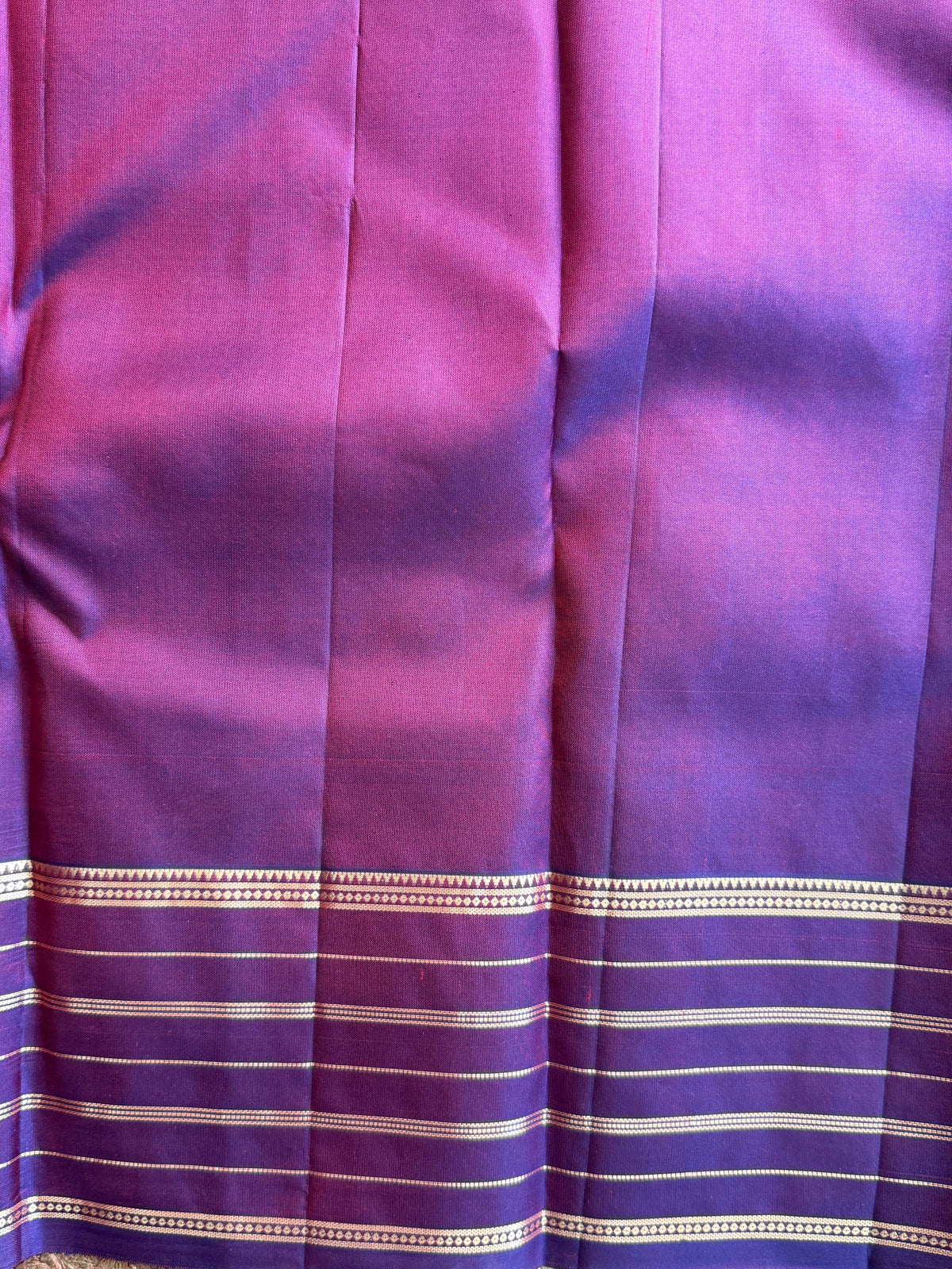 Pure Kanjivaram Silk Saree | Rani Pink With Gold Zari Border | Handloom | Silk Mark Certified