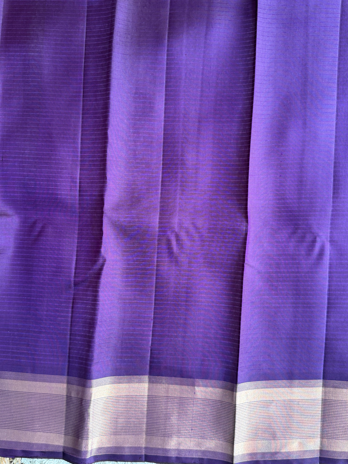 Pure Kanjivaram Silk Saree | Lavender With Gold Zari Border | Handloom | Silk Mark Certified