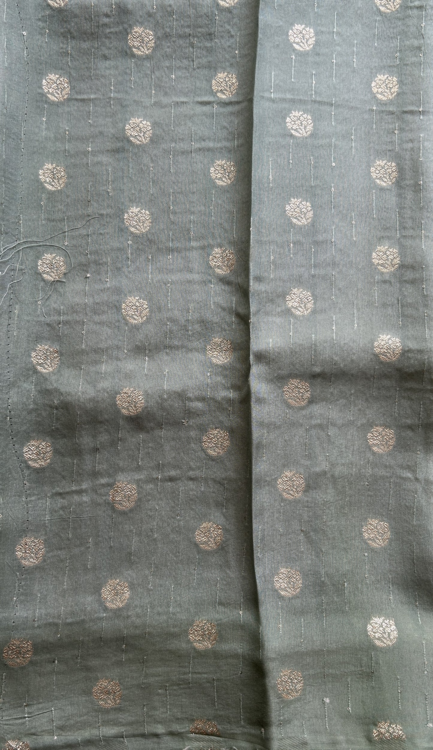 Semi Georgette Saree Light Green Colored Complemented with a Zari Border. - Sampradaya Designer Studio