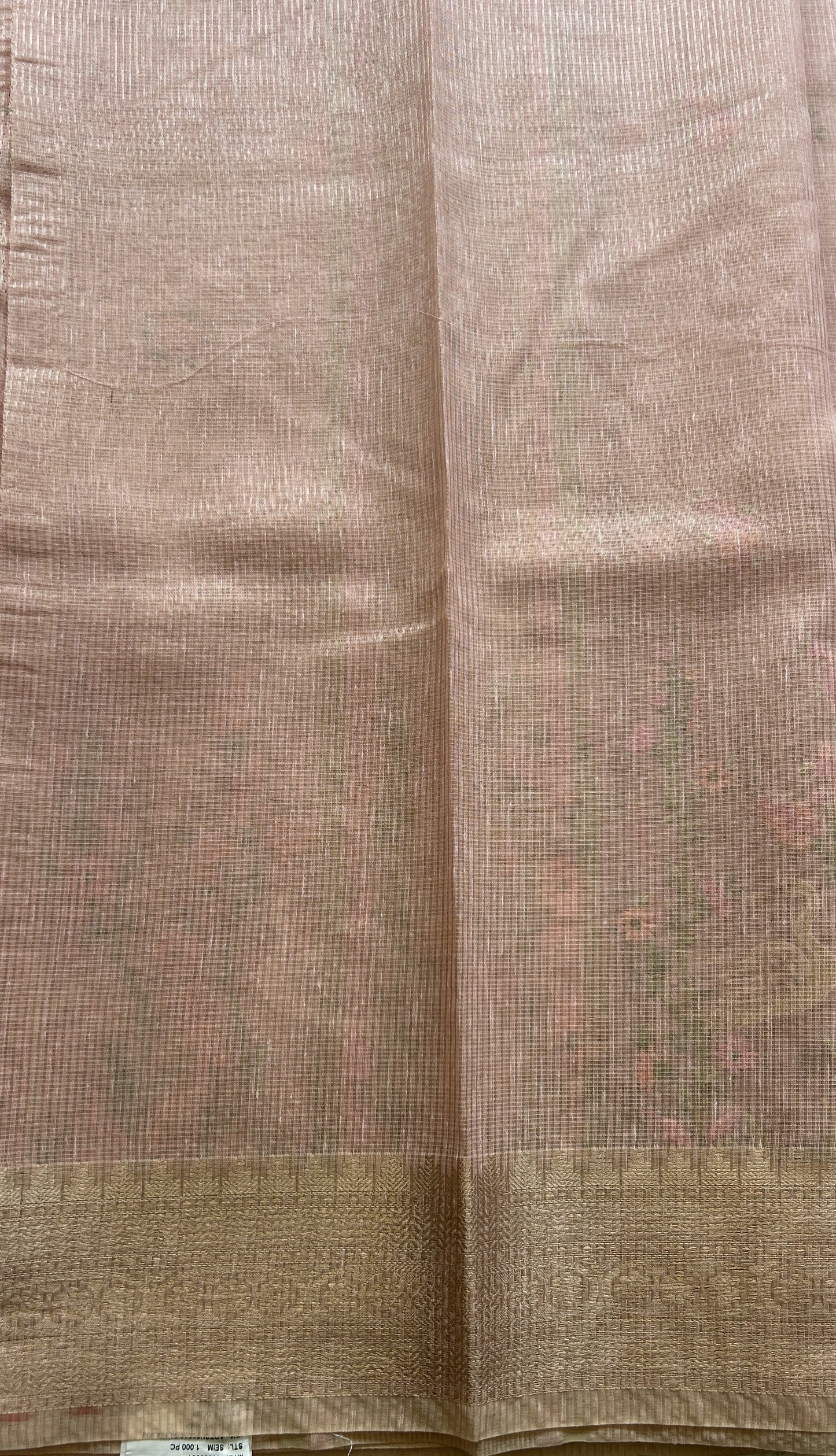 Silk kota Saree Light Flesh Pink colored Elegantly Paired with a Zari Border. - Sampradaya Designer Studio