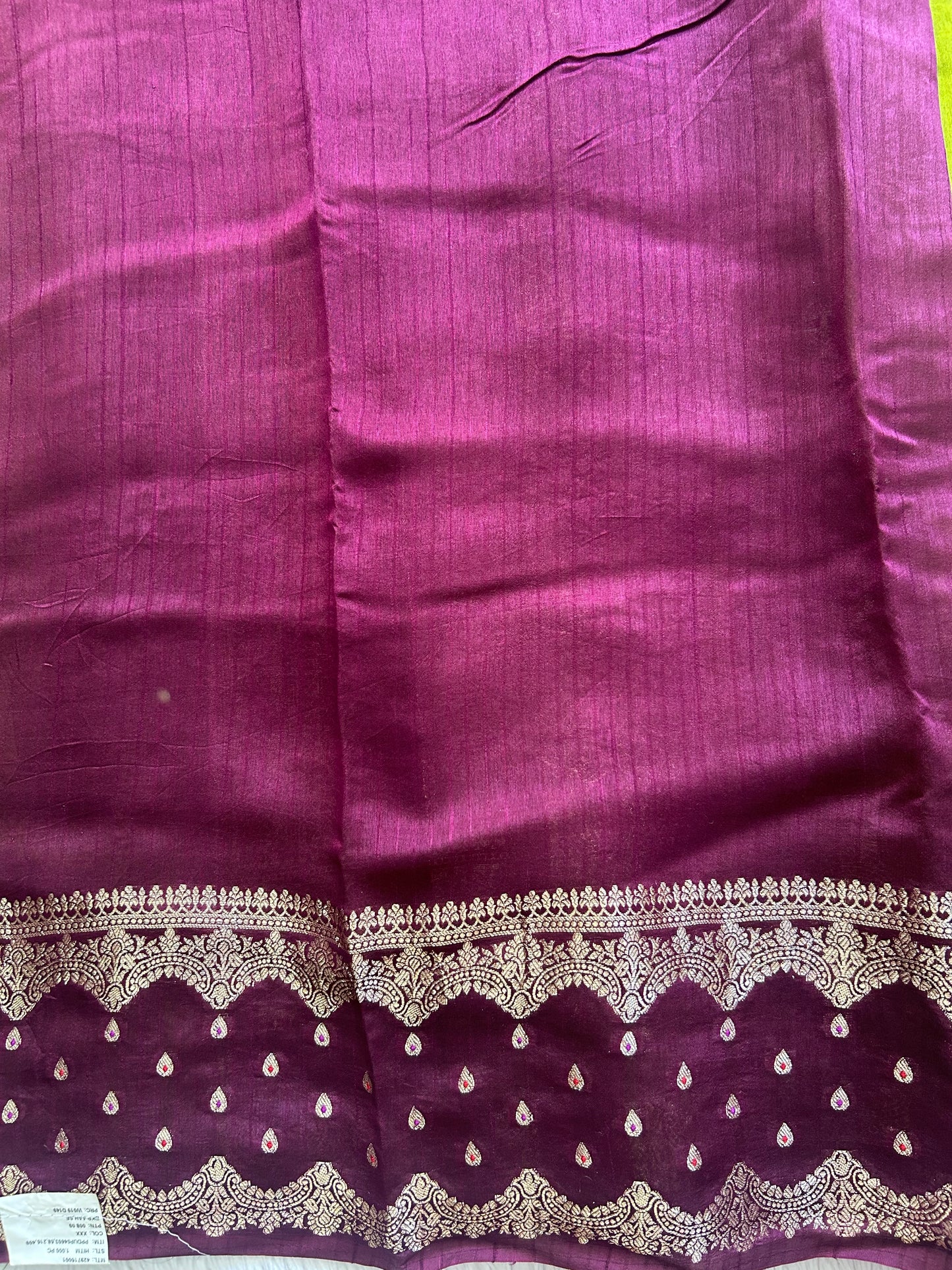 Banarasi Fancy Saree Strong Olive Green Colored Complemented with a Gold Zari Border.