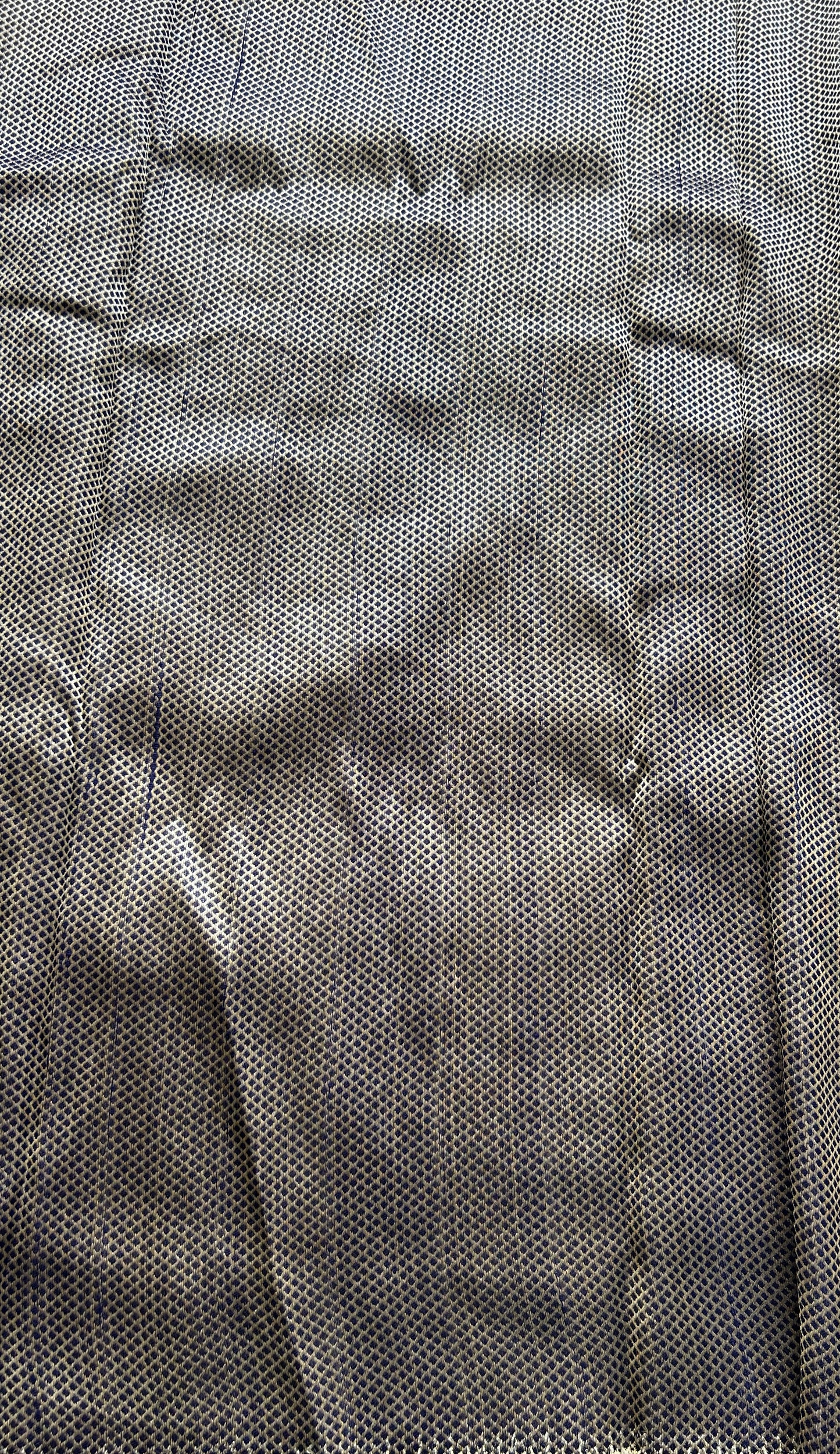 Banarasi Tussar Georgette Plain Saree Navy Blue Colored Exquisite Zari Border. - Sampradaya Designer Studio