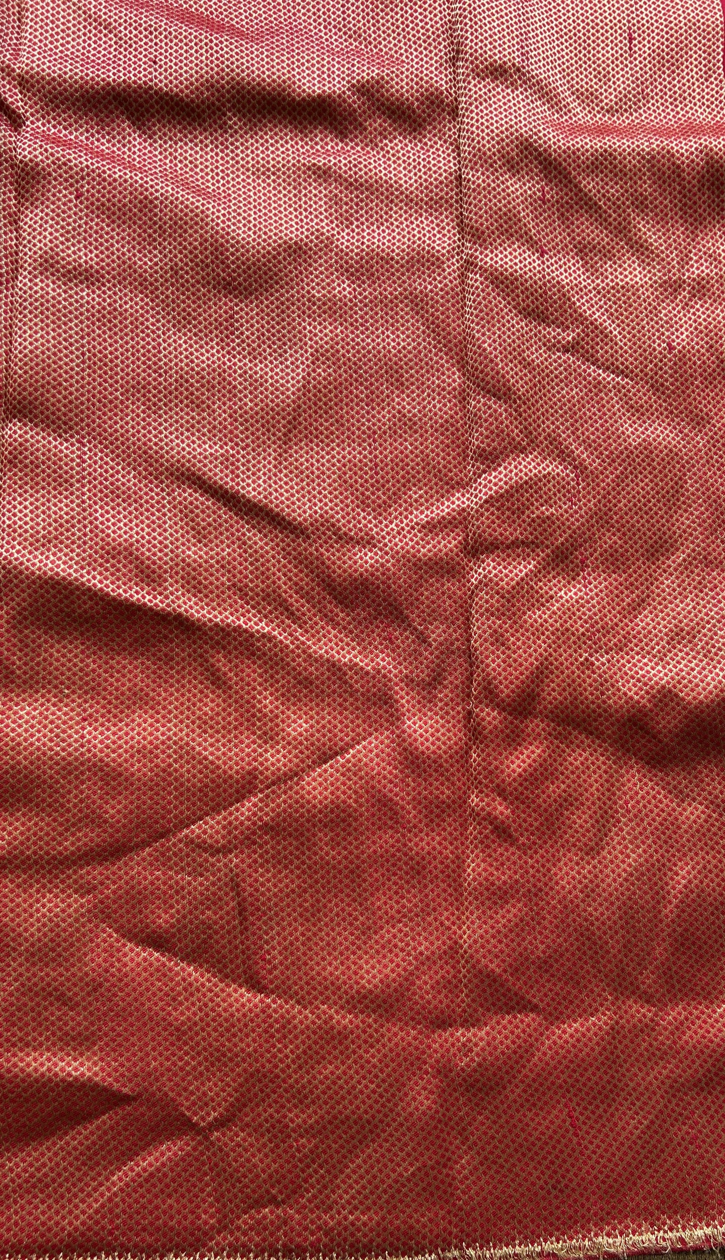 Banarasi Tussar Georgette Plain Saree Dark Pink Colored Exquisite Zari Border. - Sampradaya Designer Studio