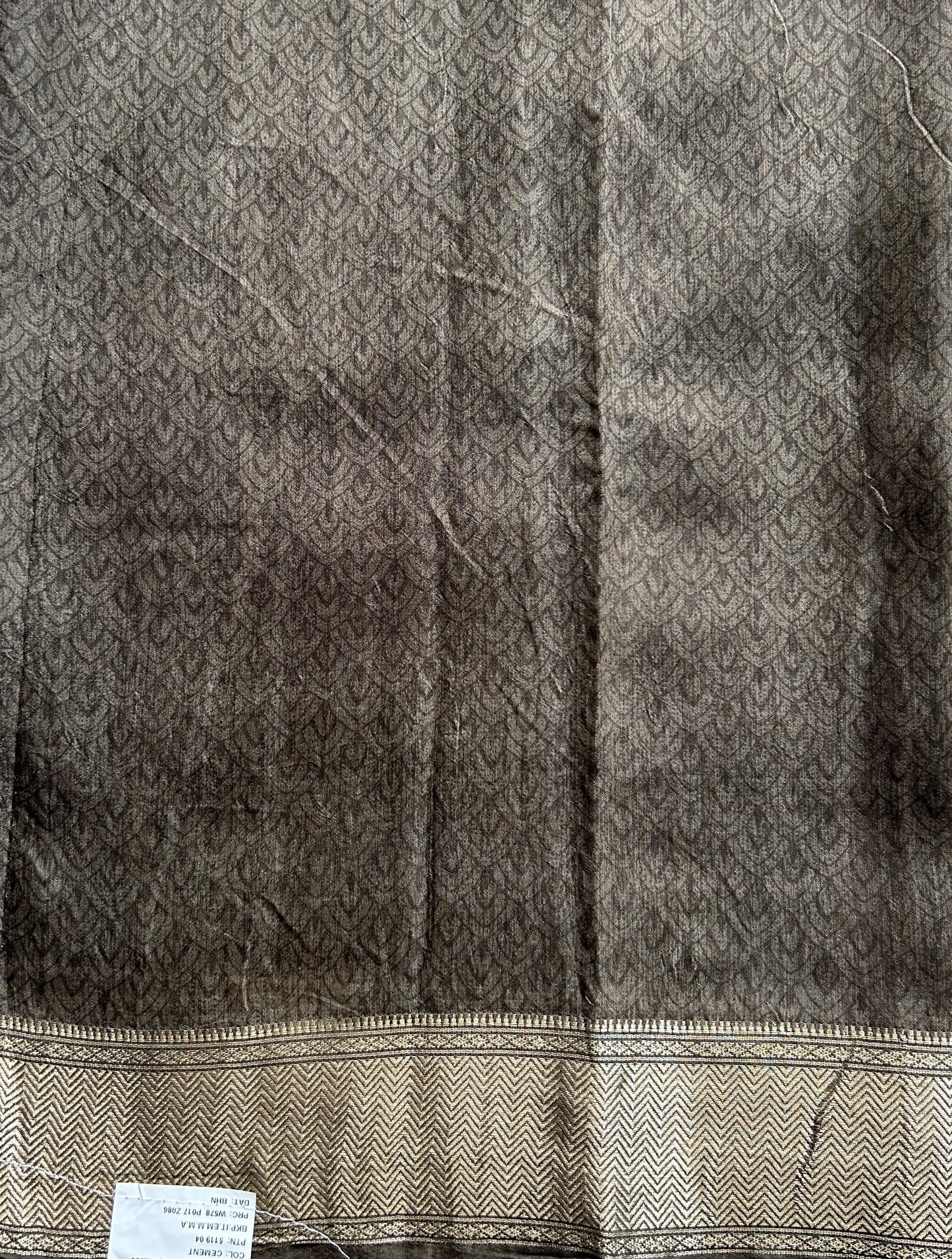 Dola Crepe Saree Gray Colored Complemented with a Zari Border. - Sampradaya Designer Studio
