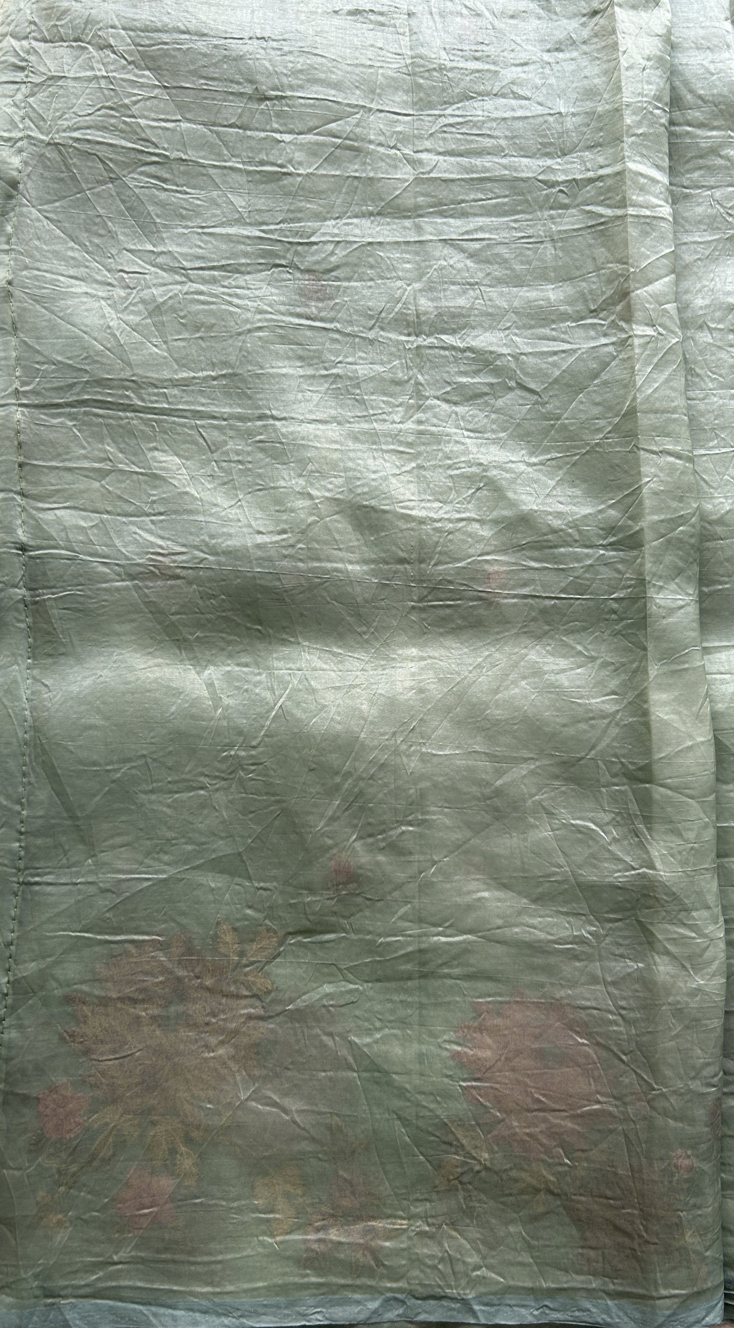 Inox Silk Saree Light Green Colored Complemented with a Embroidered Border. - Sampradaya Designer Studio