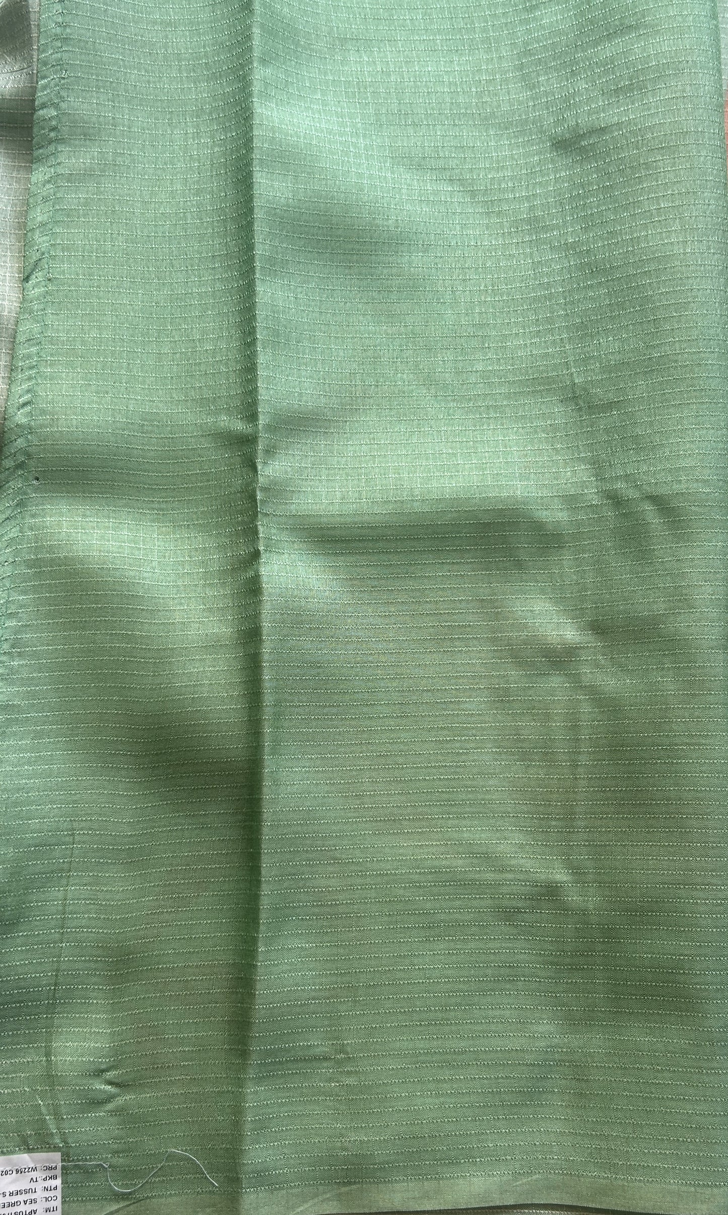 Semi Tussar Saree Green Colored Elegantly Paired with a Borderless. - Sampradaya Designer Studio