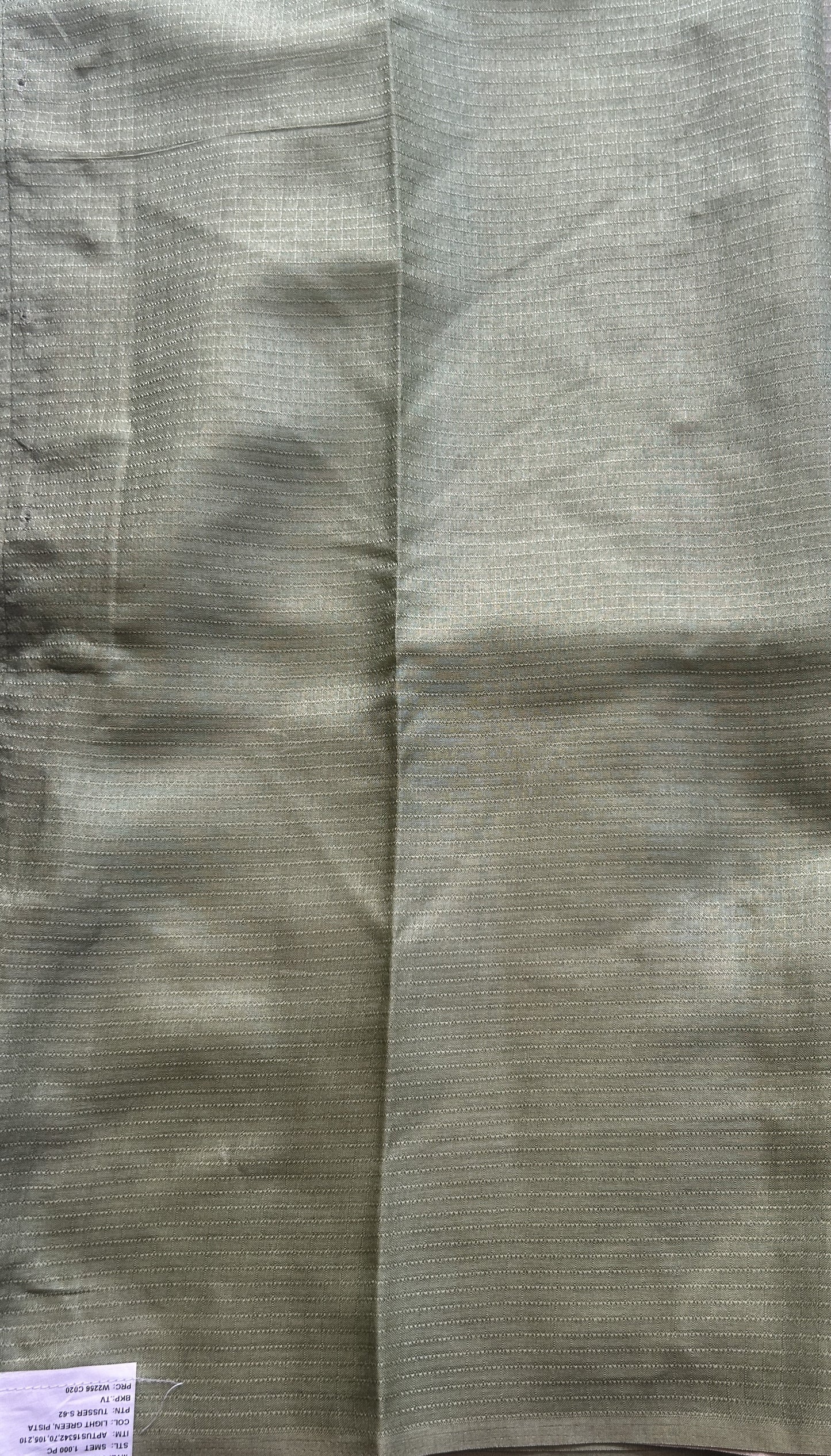 Semi Tussar Saree Light Green Colored Elegantly Paired with a Borderless. - Sampradaya Designer Studio