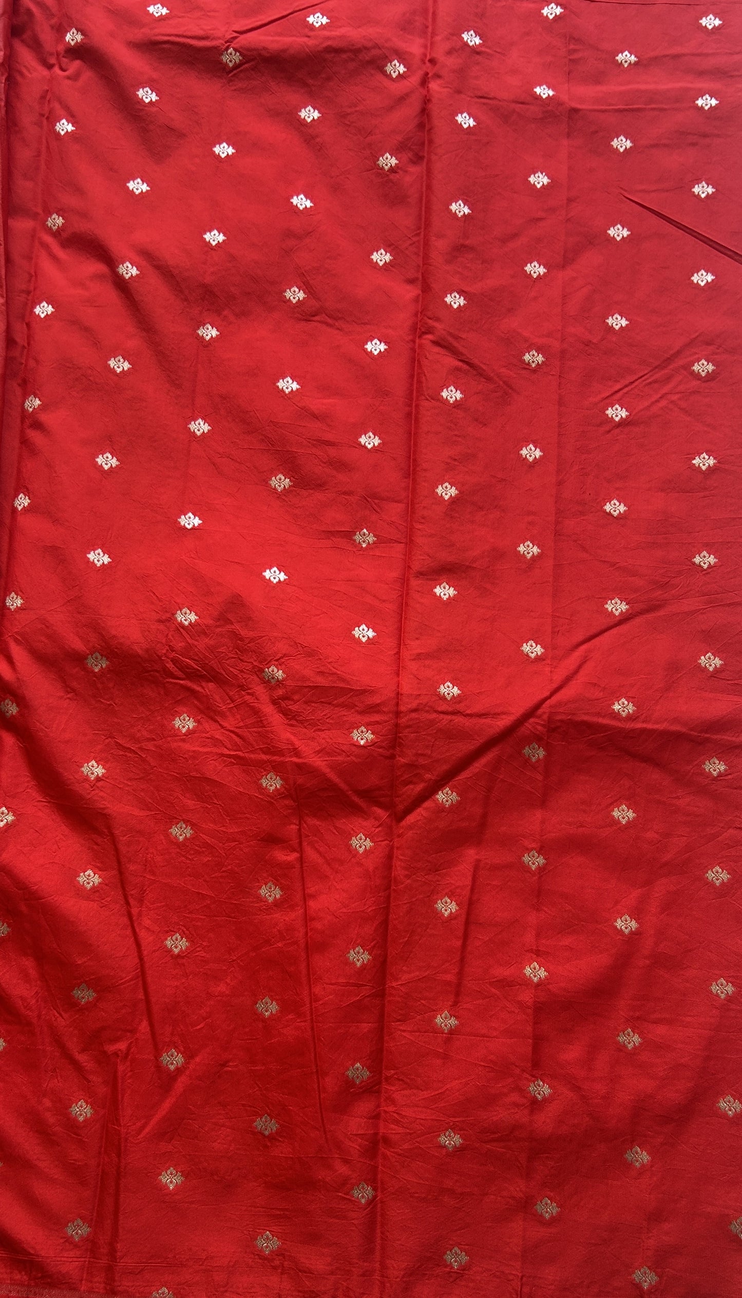 Semi Raw Silk Saree Red Colored Elegantly Paired with a Zari Border. - Sampradaya Designer Studio