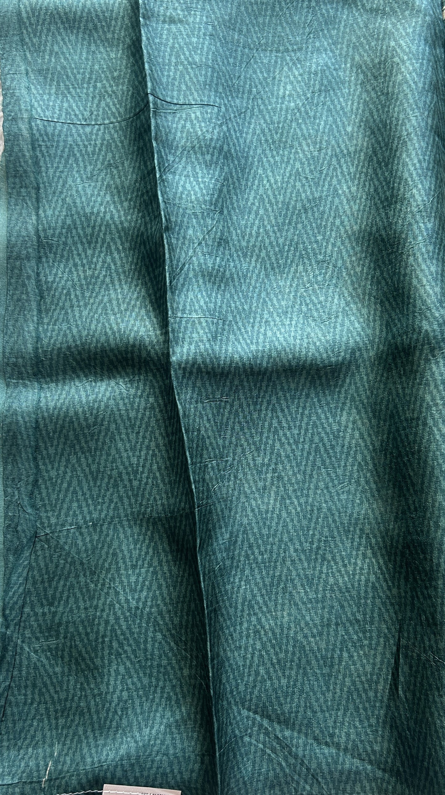 Pure Tussar Silk Saree Teal Green Color Complemented with a Borderless. - Sampradaya Designer Studio