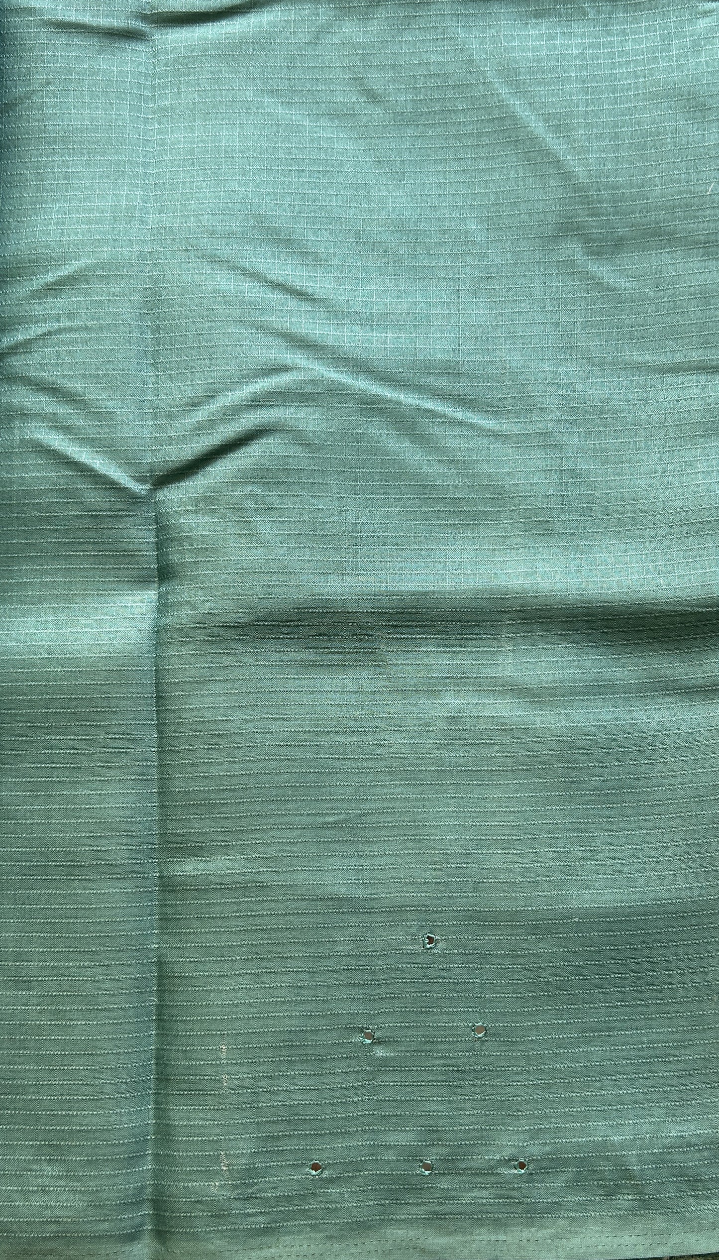 Semi Tussar Saree Aqua Green Colored Elegantly Paired with a Mirror Work Border. - Sampradaya Designer Studio