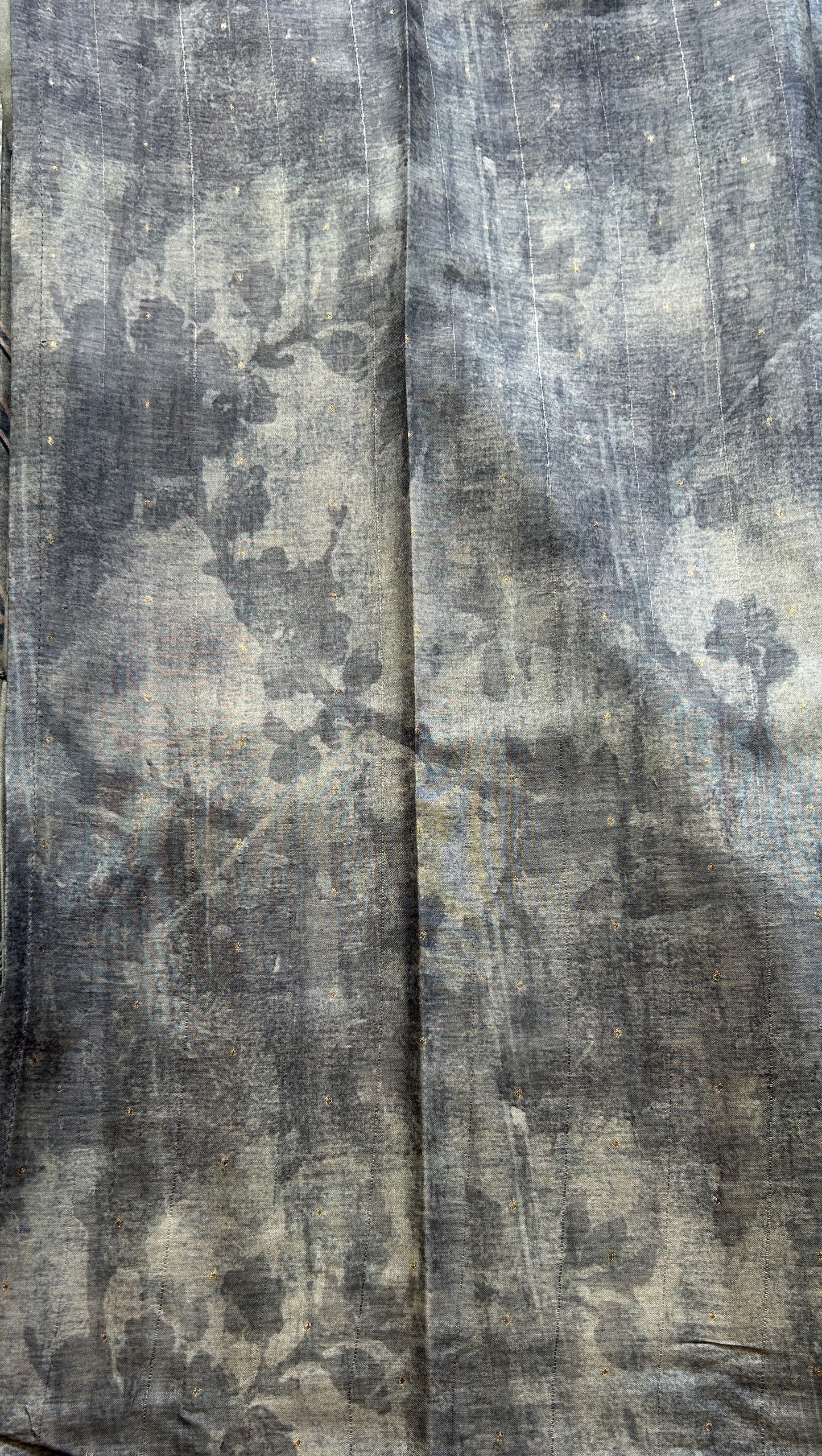 Semi Tussar Saree Elephant Gray Colored Elegantly Paired with a Borderless. - Sampradaya Designer Studio