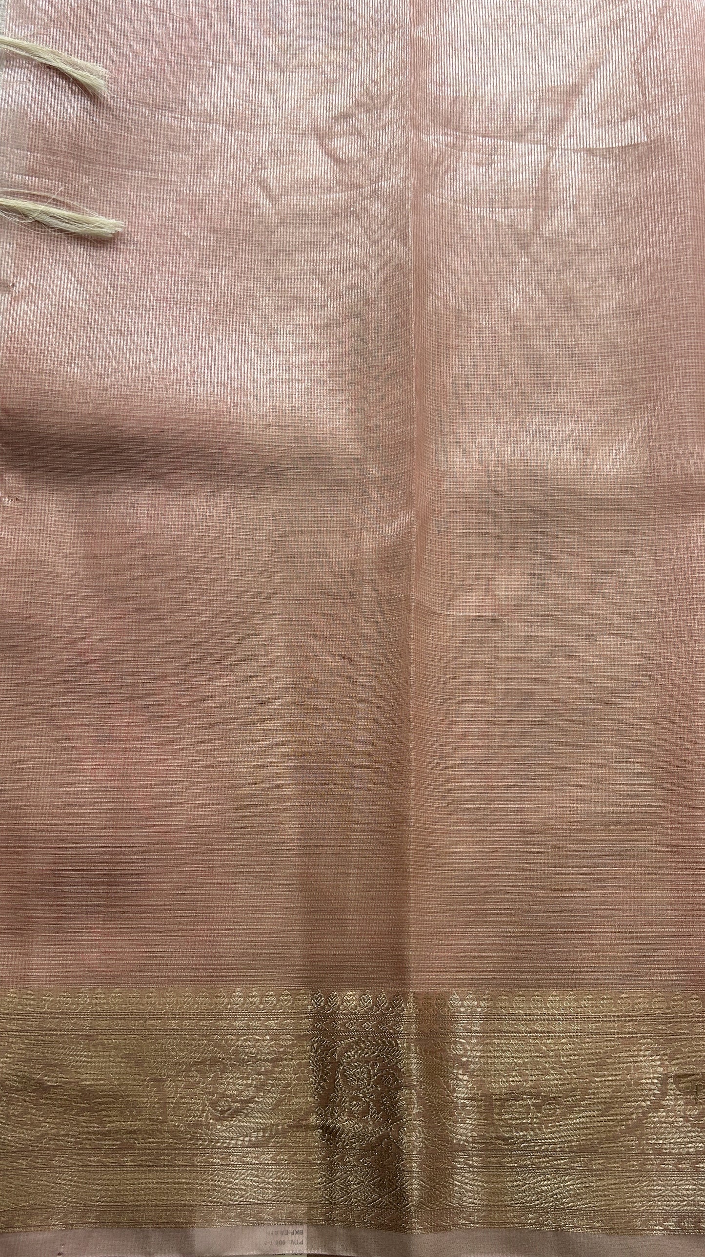 Silk kota Saree Peachy Pink colored Elegantly Paired with a Zari Border. - Sampradaya Designer Studio