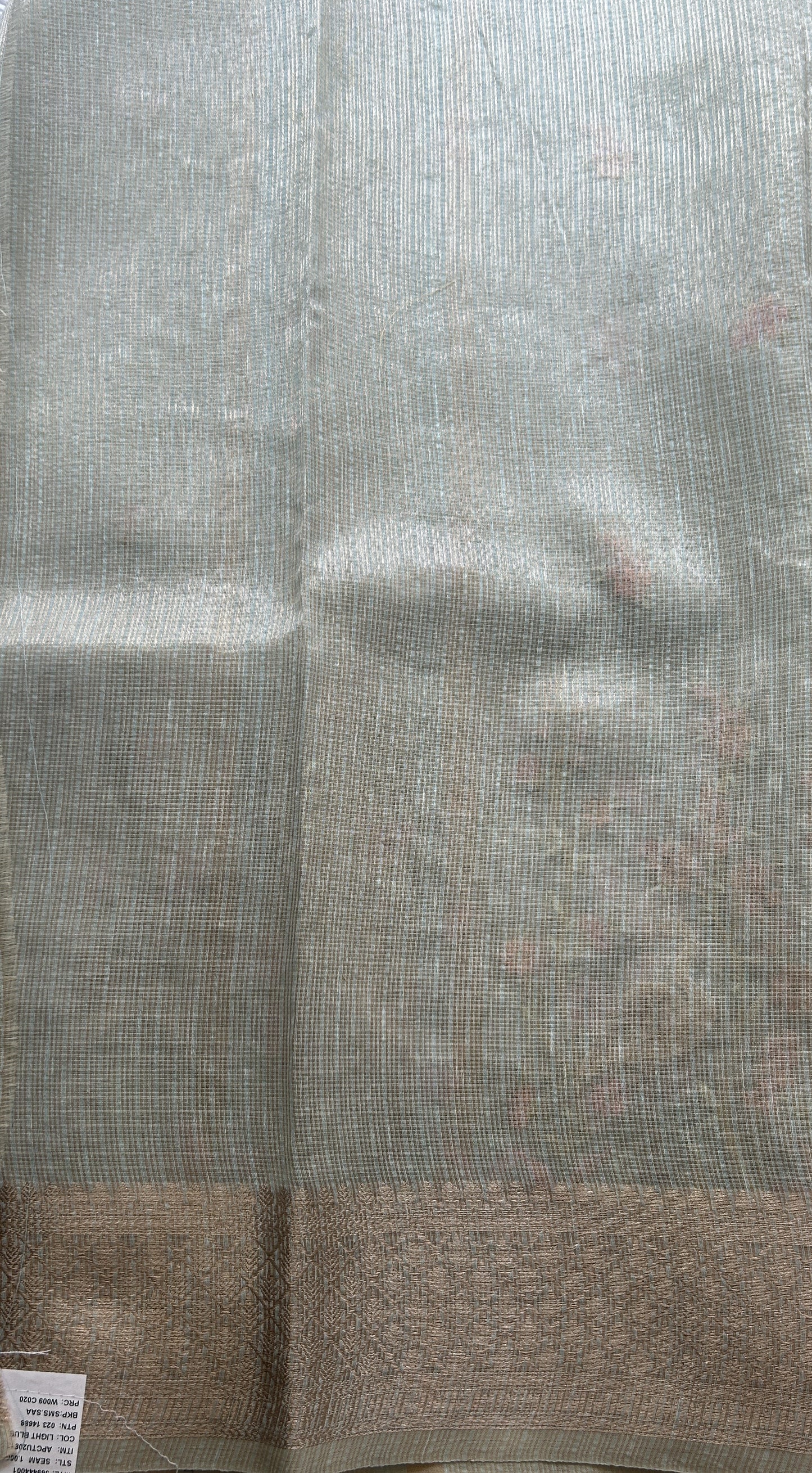 Silk kota Saree Baby Blue colored Elegantly Paired with a Zari Border. - Sampradaya Designer Studio