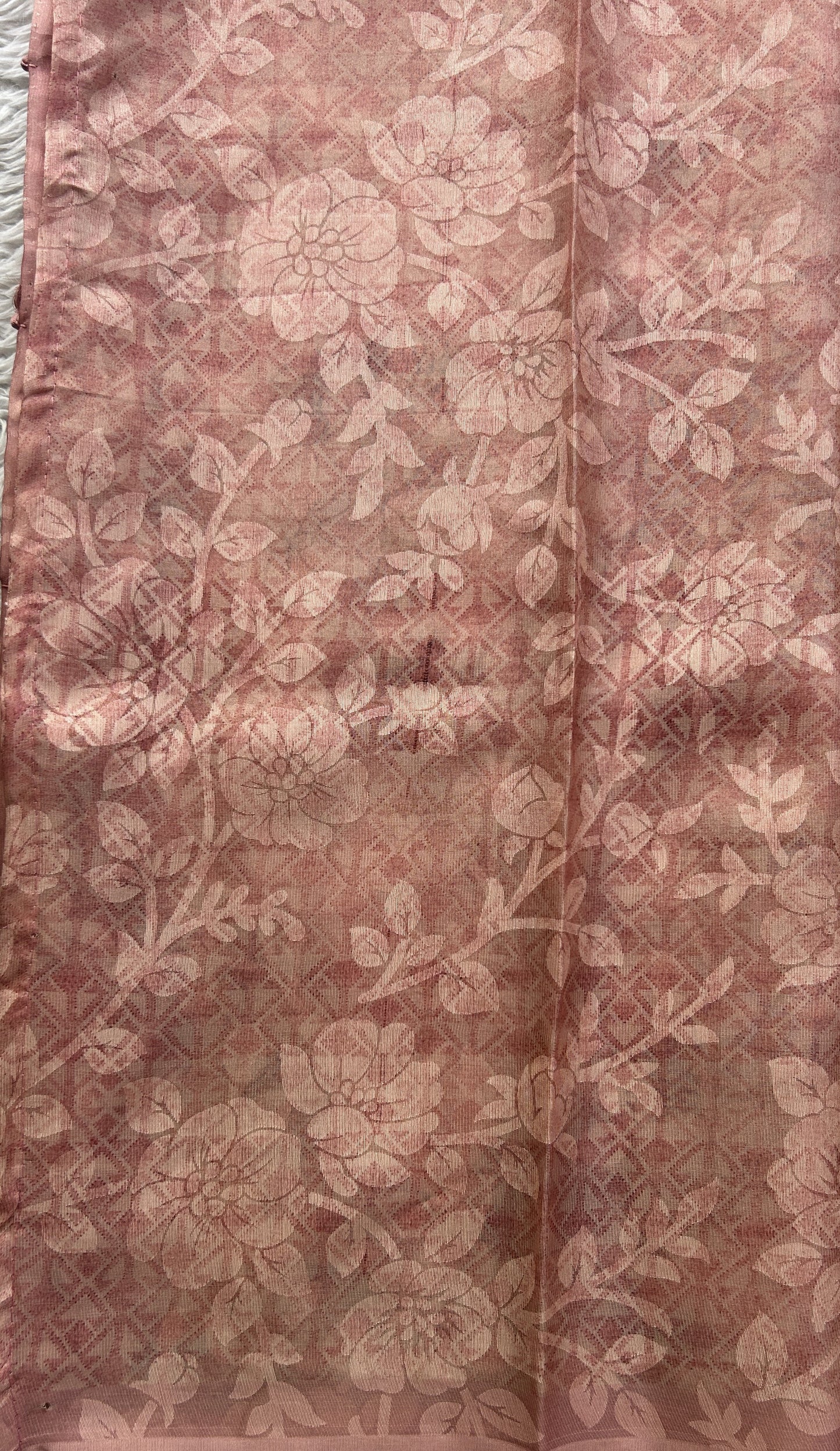 Semi Tussar Tissue Saree Light Pink Colored complemented with a Borderless. - Sampradaya Designer Studio