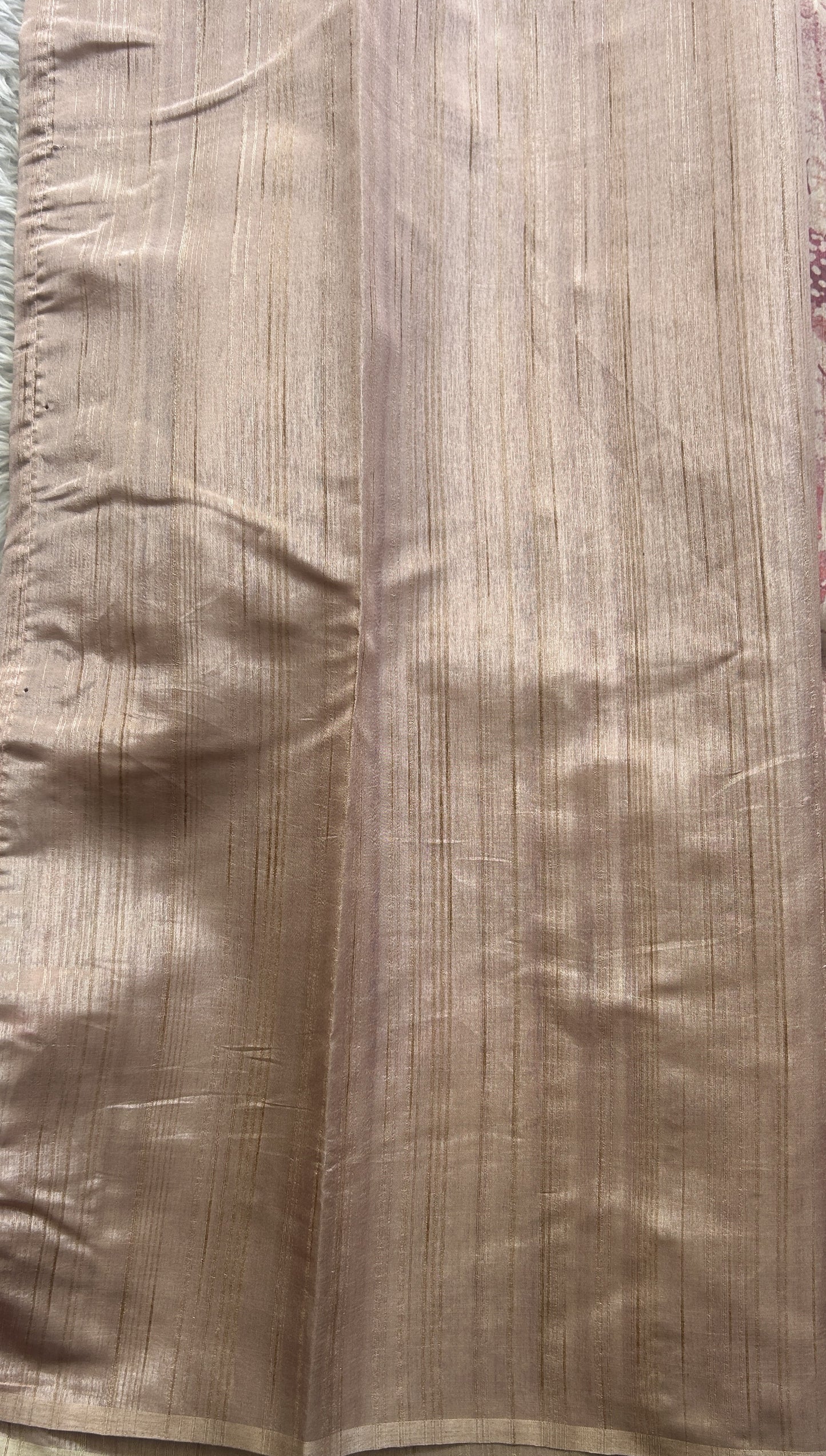 Semi Tussar Saree Colored Very Light Pink Complemented with a Borderless. - Sampradaya Designer Studio