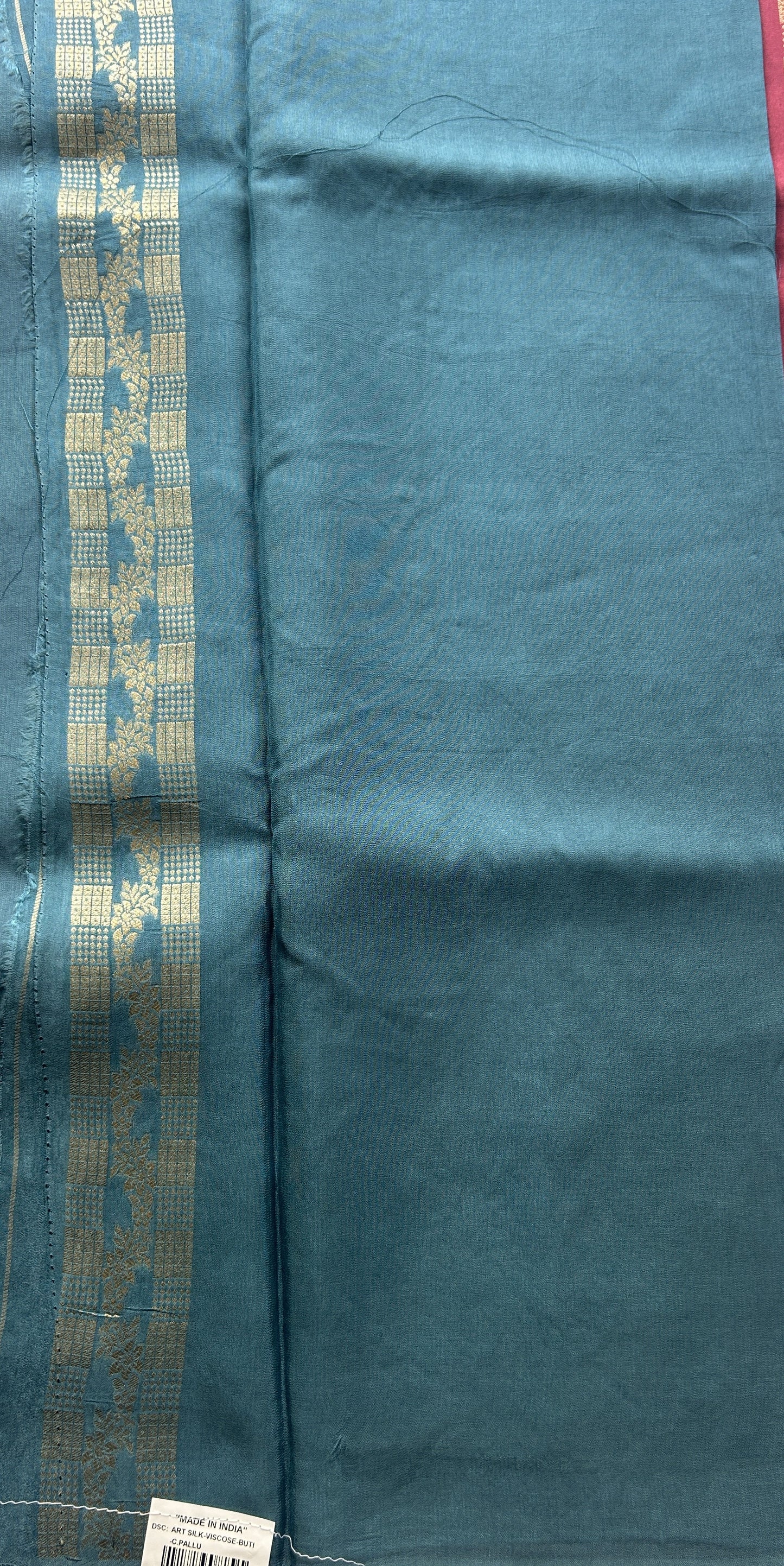 Semi Viscose Georgette Saree Dark Peach Colored Paired with a Borderless. - Sampradaya Designer Studio