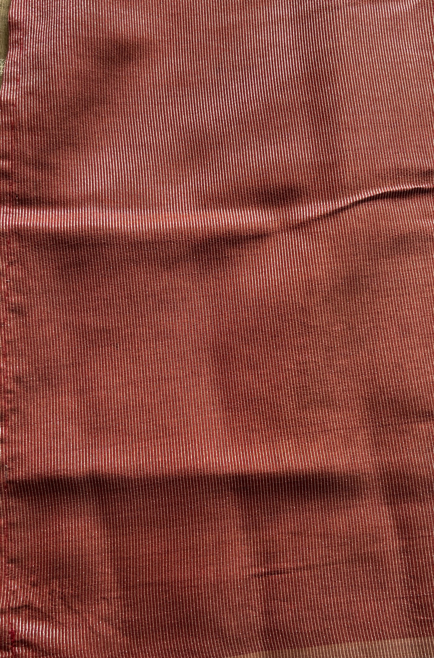 Semi Tussar Saree Dark Olive Green Colored Complemented with a Zari Border. - Sampradaya Designer Studio