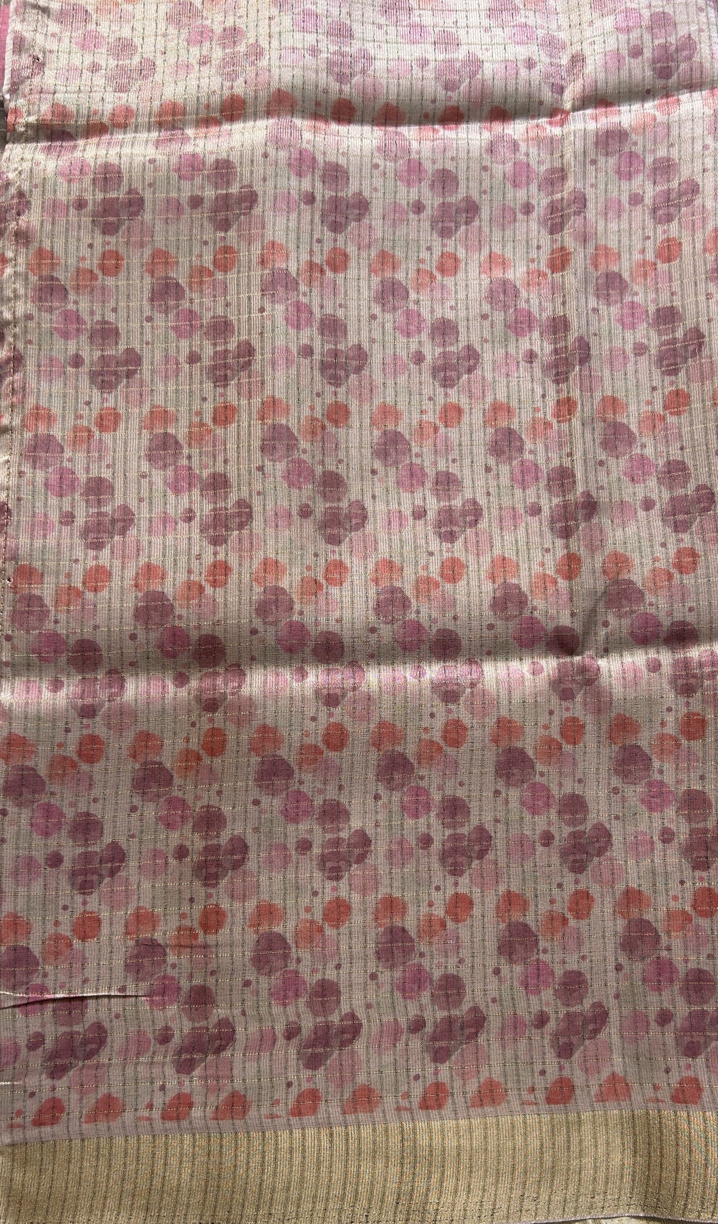 Semi Tussar Saree Colored Onion Pink Elegantly Paired with a Zari Border. - Sampradaya Designer Studio