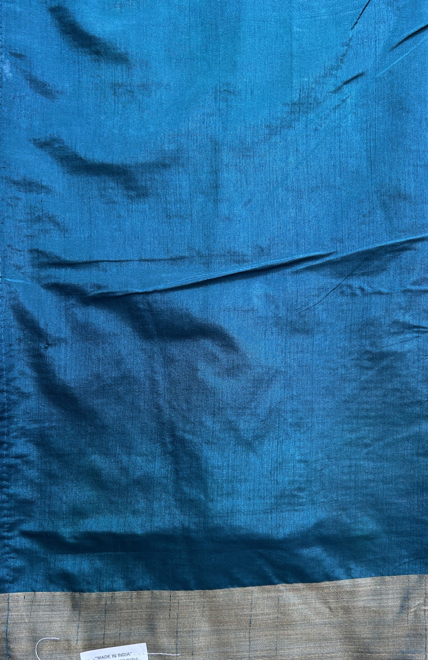 Semi Tussar Saree Olive Green Colored Complemented with a Zari Border. - Sampradaya Designer Studio