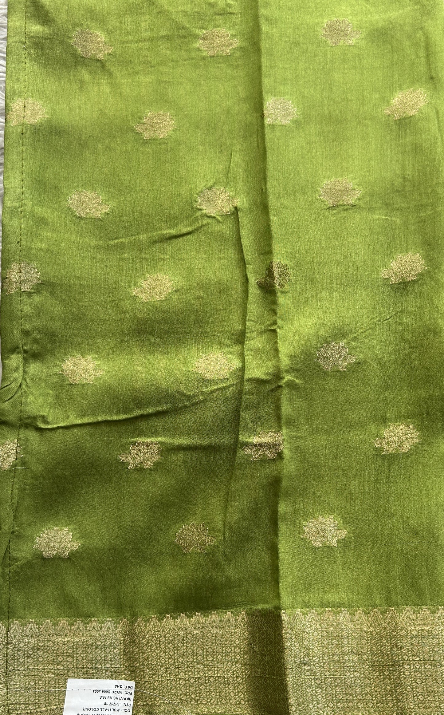 Semi Tussar Saree Multi Colored Exquisite with a Zari Border. - Sampradaya Designer Studio