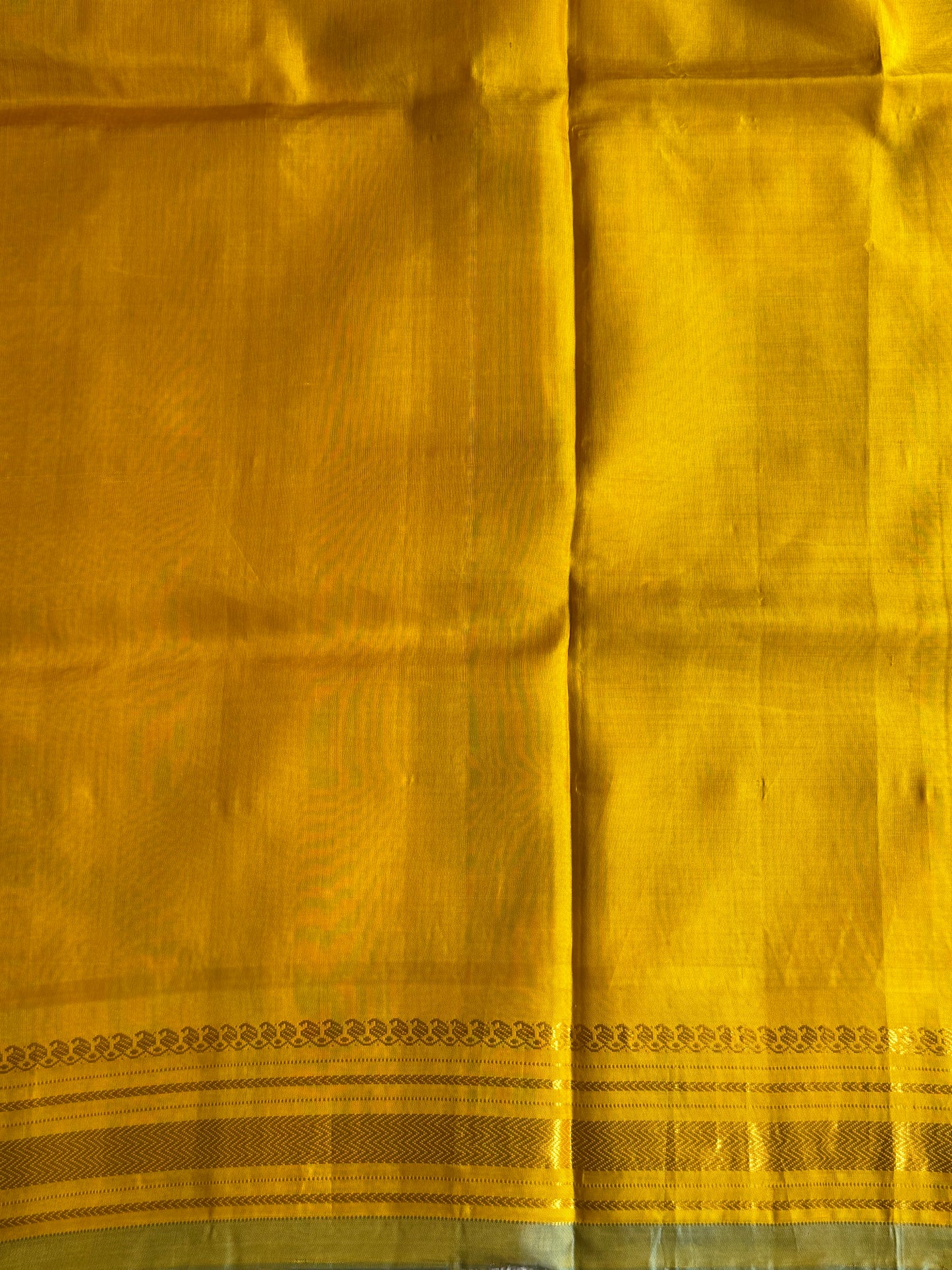 Gadwal Silk Saree Grape Colored Complemented With Gold Zari Border - Sampradaya Designer Studio