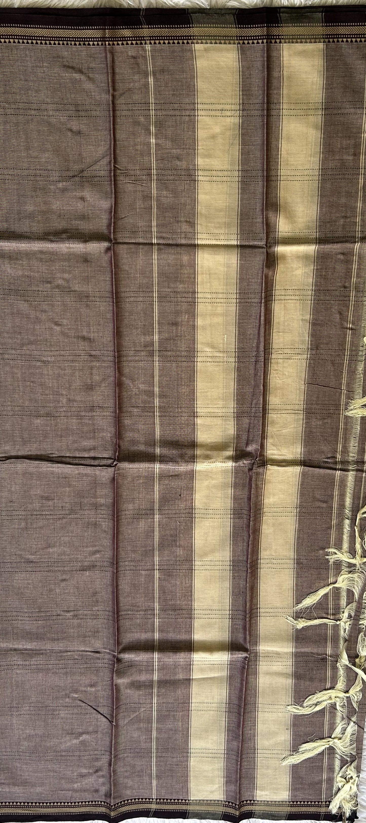 Narayanpet Cotton Dress Material – Brownish Gray Color | Handloom Cotton Dress