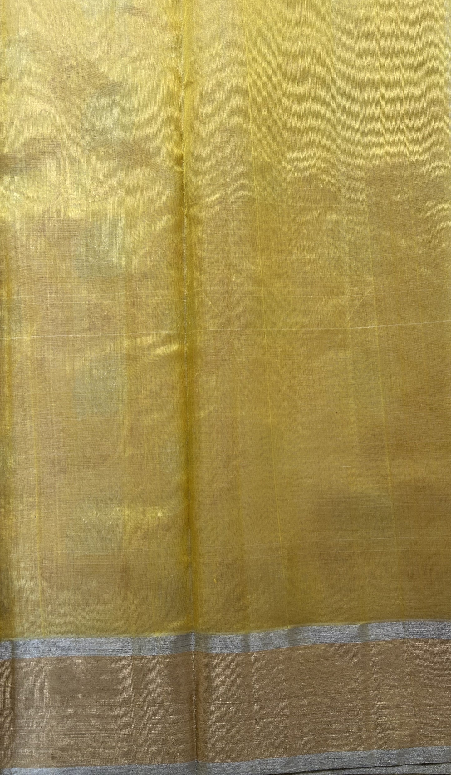 Chanderi Pattu Saree Yellow colored saree complemented with a Gold Zari border - Sampradaya Designer Studio