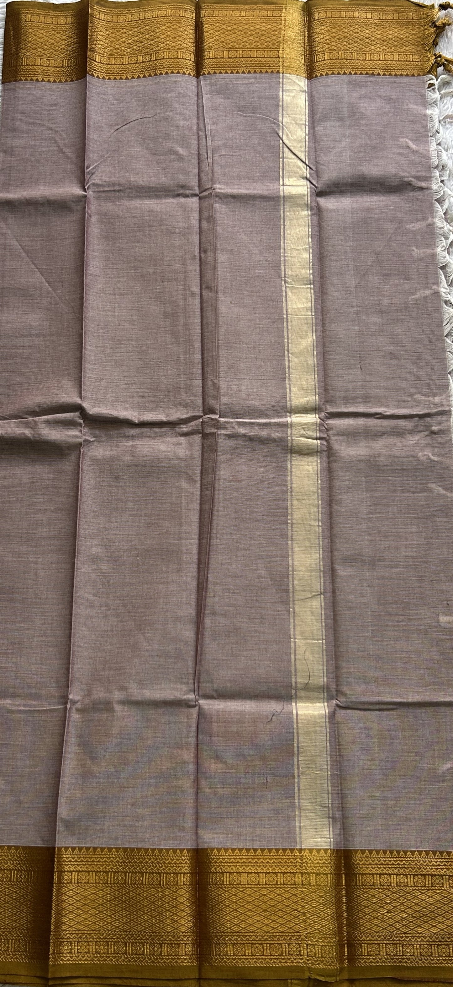 Pale Purple Kanchi Cotton Dress Material with Traditional Charm