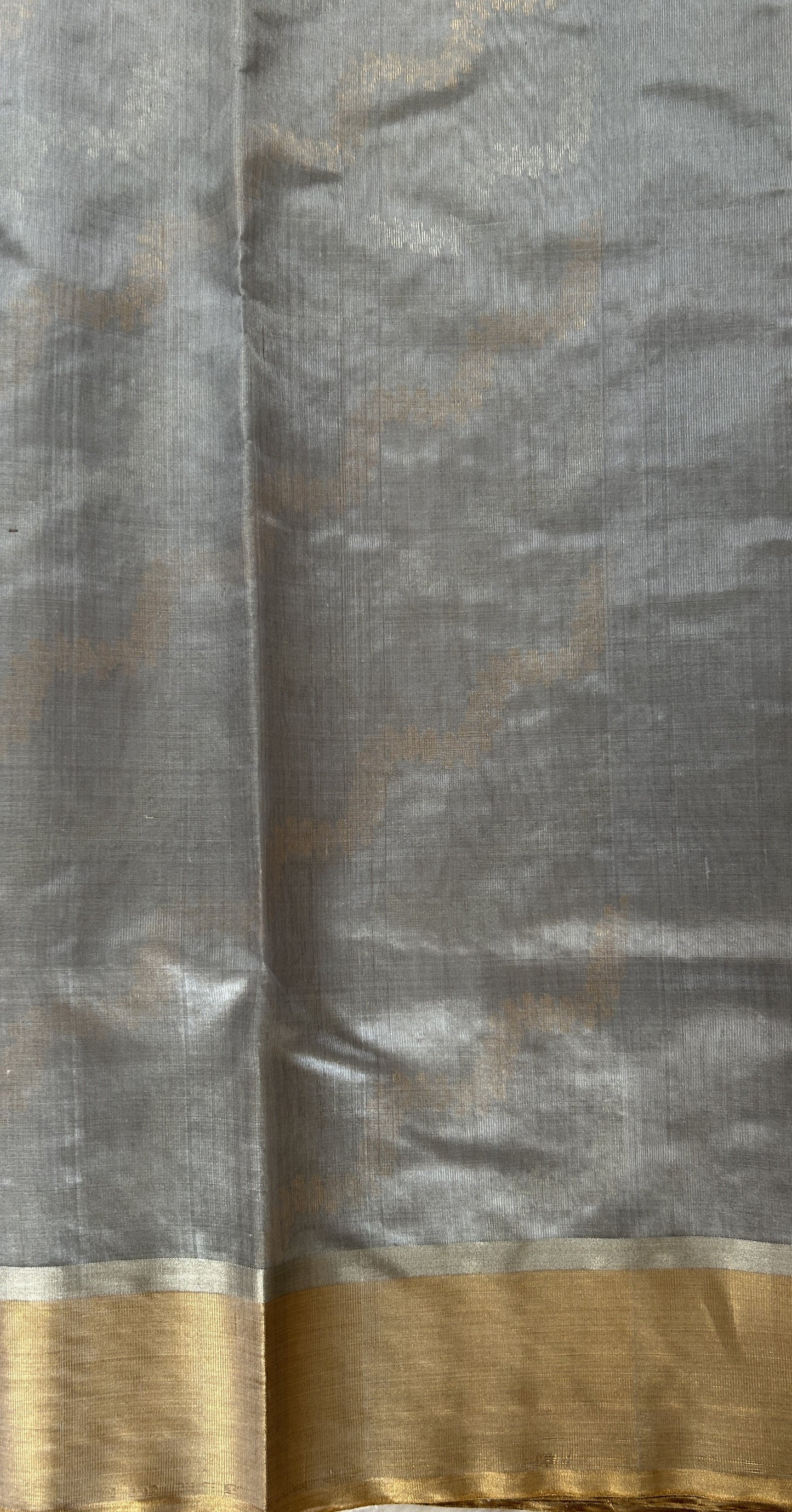 Chanderi Pattu Saree Pastel Blue colored saree complemented with a Gold Zari border - Sampradaya Designer Studio