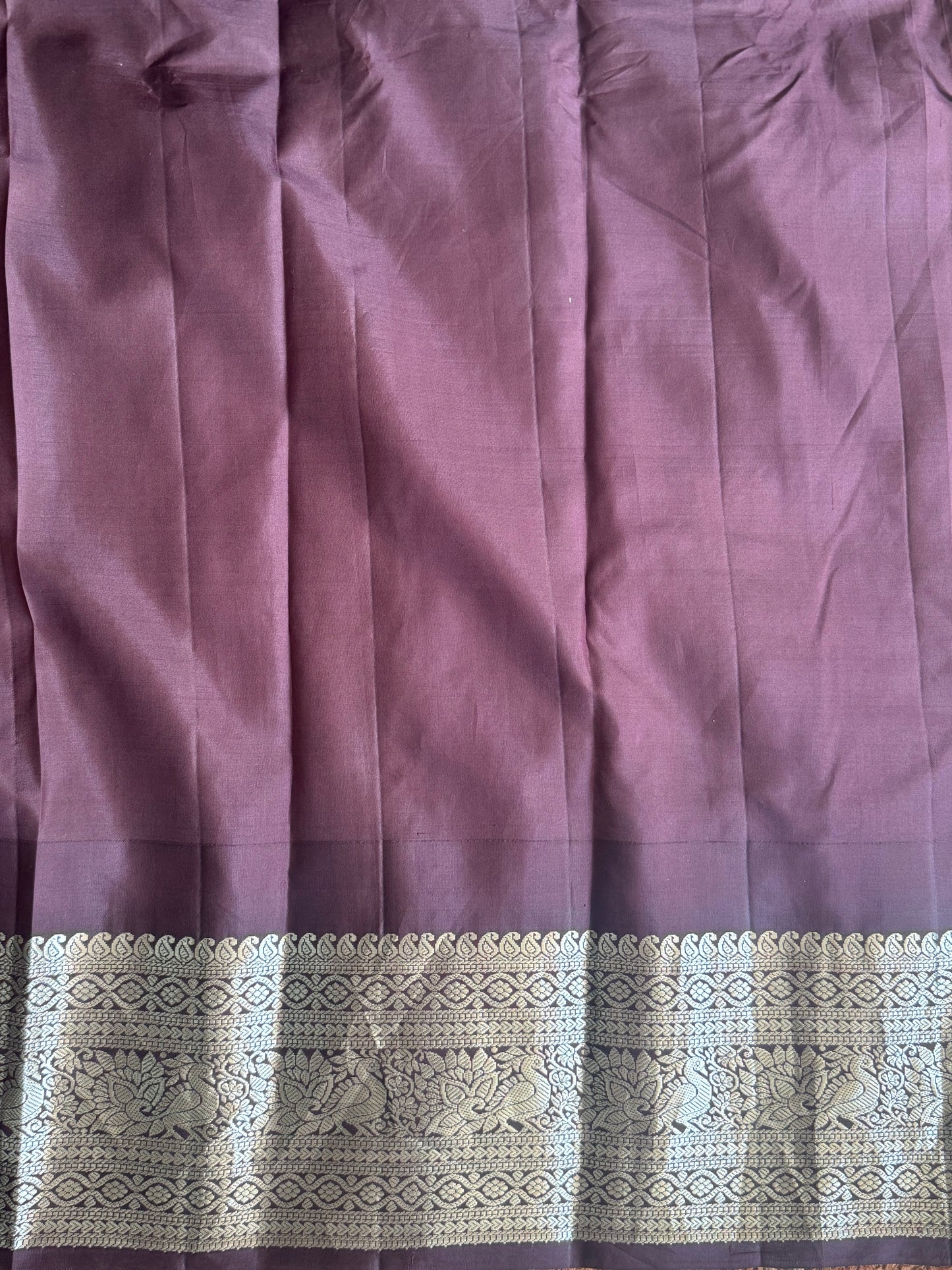 Gadwal Pattu Saree Green colored saree complemented with a Brown Zari border - Sampradaya Designer Studio