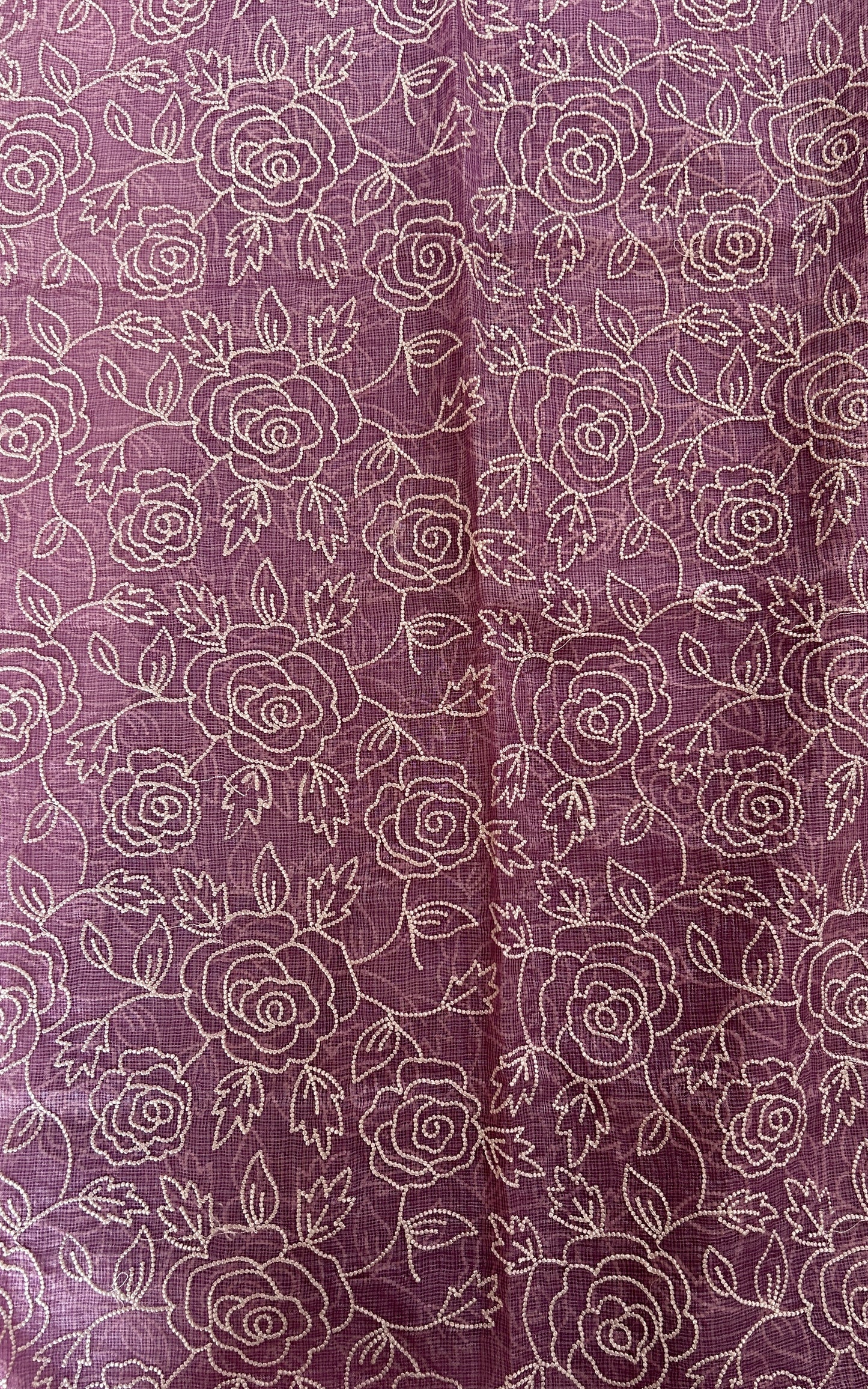 Tussar Silk Saree Lavender colored complemented with a borderless Saree. - Sampradaya Designer Studio