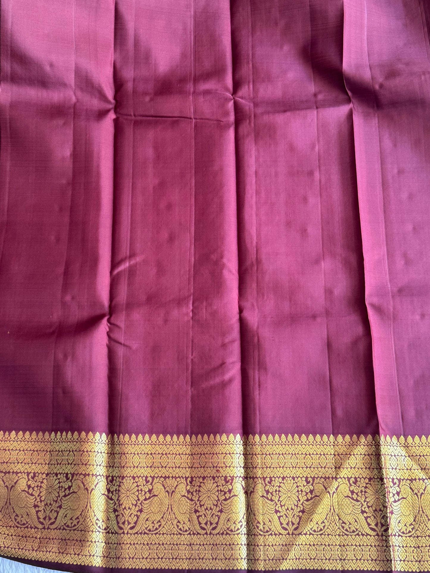 Pure Kanjivaram Silk Saree Peacock Blue Colored Elegantly Paid with a Gold Zari Border