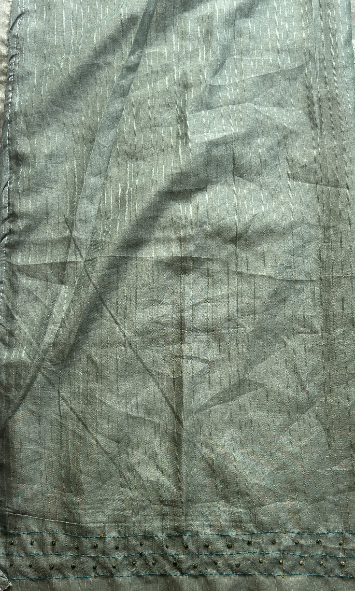 Semi Tussar Saree Light Green Colored complemented with a Borderless. - Sampradaya Designer Studio