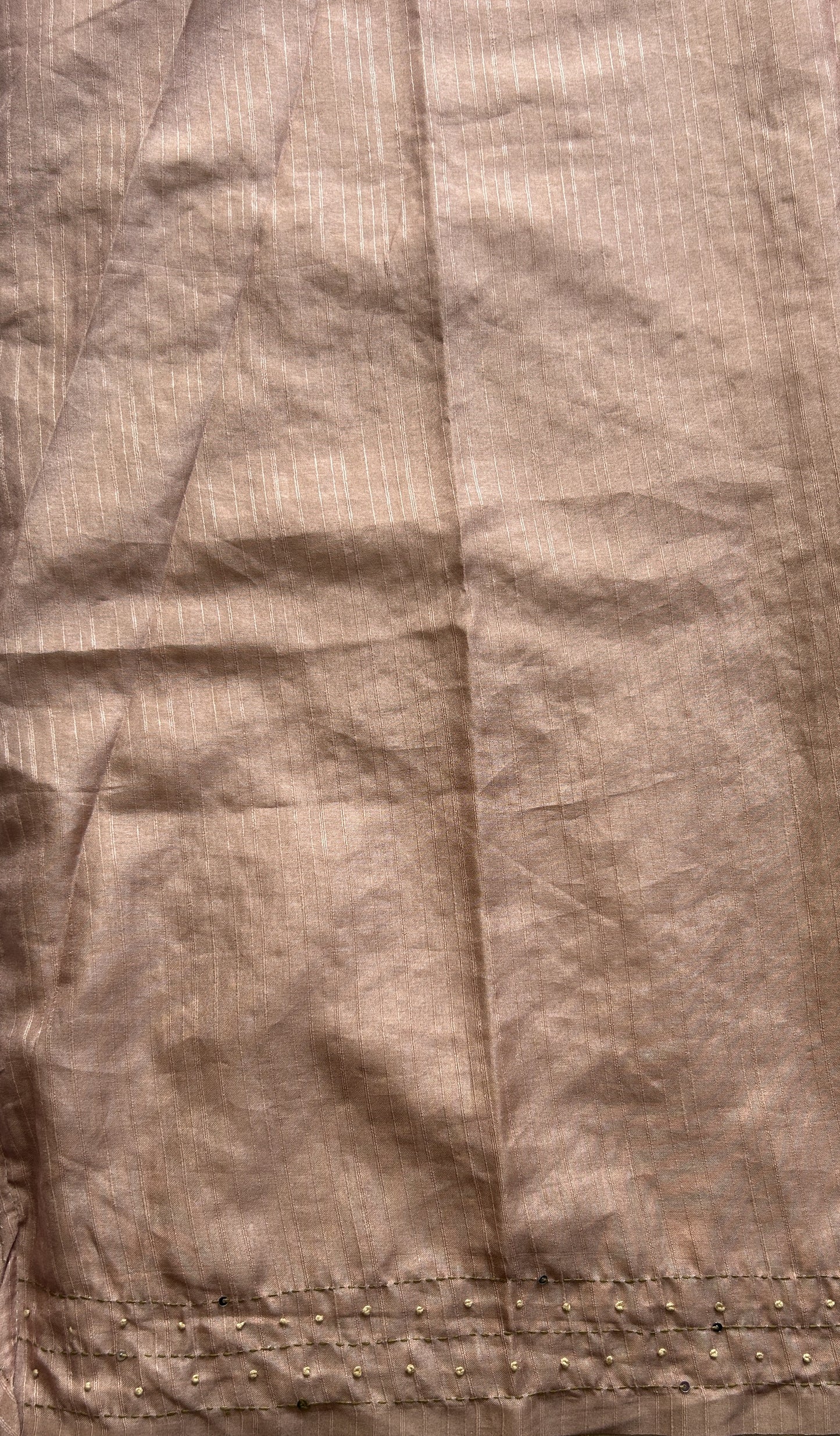 Semi Tussar Saree Light Peach Colored complemented with a Borderless. - Sampradaya Designer Studio